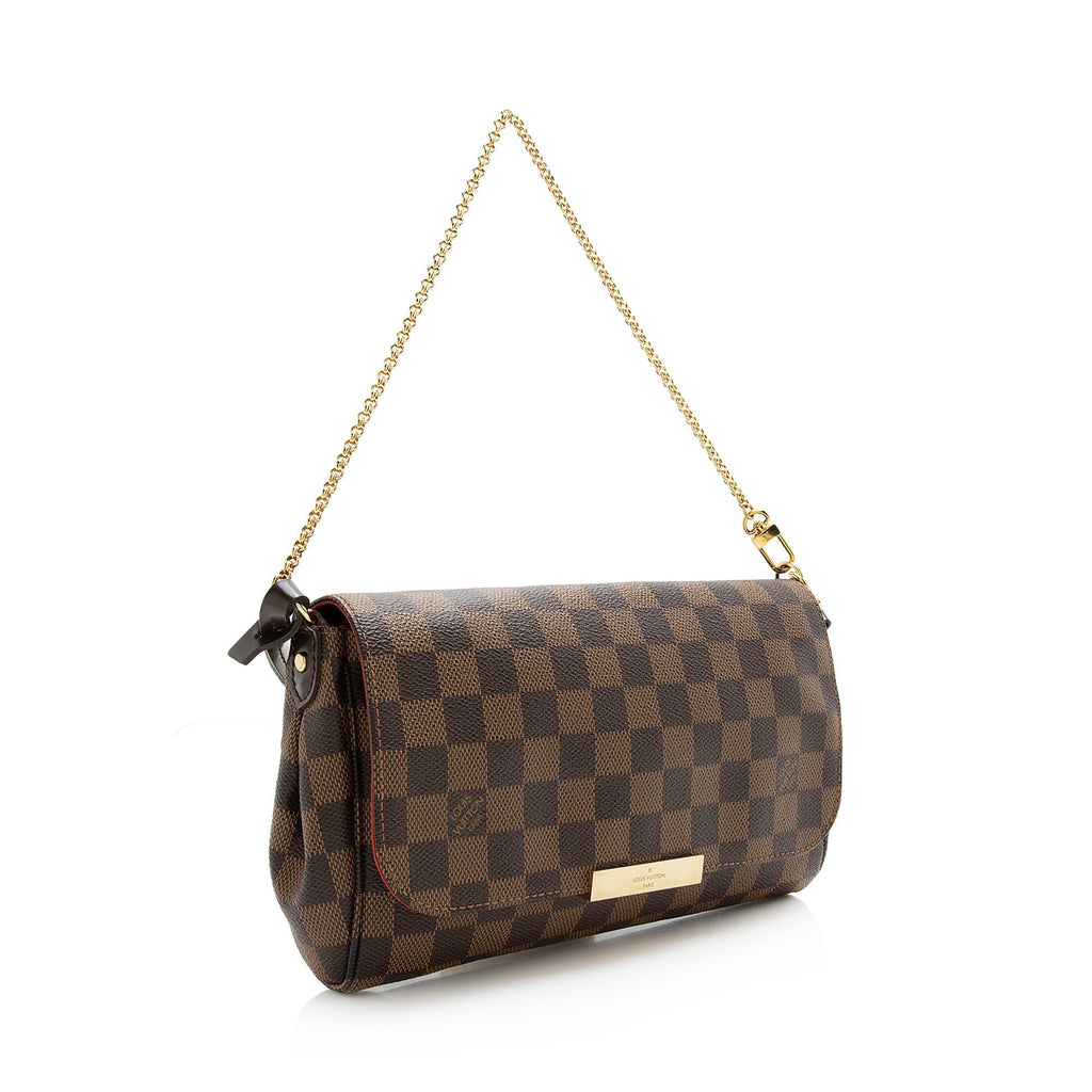 Louis Vuitton Damier Ebene Favorite MM Shoulder Bag (SHF-22637)