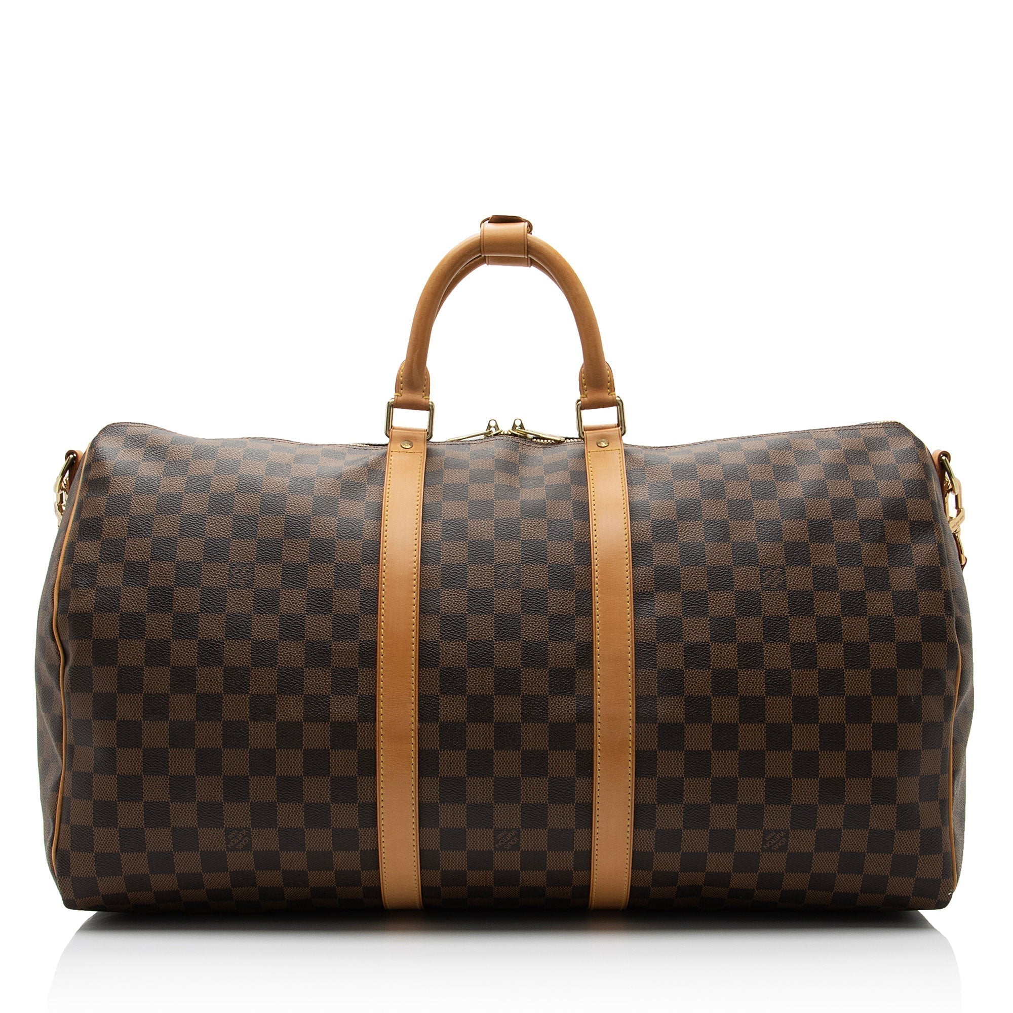 Louis Vuitton Damier Ebene Keepall Bandouliere 55 Duffle Bag