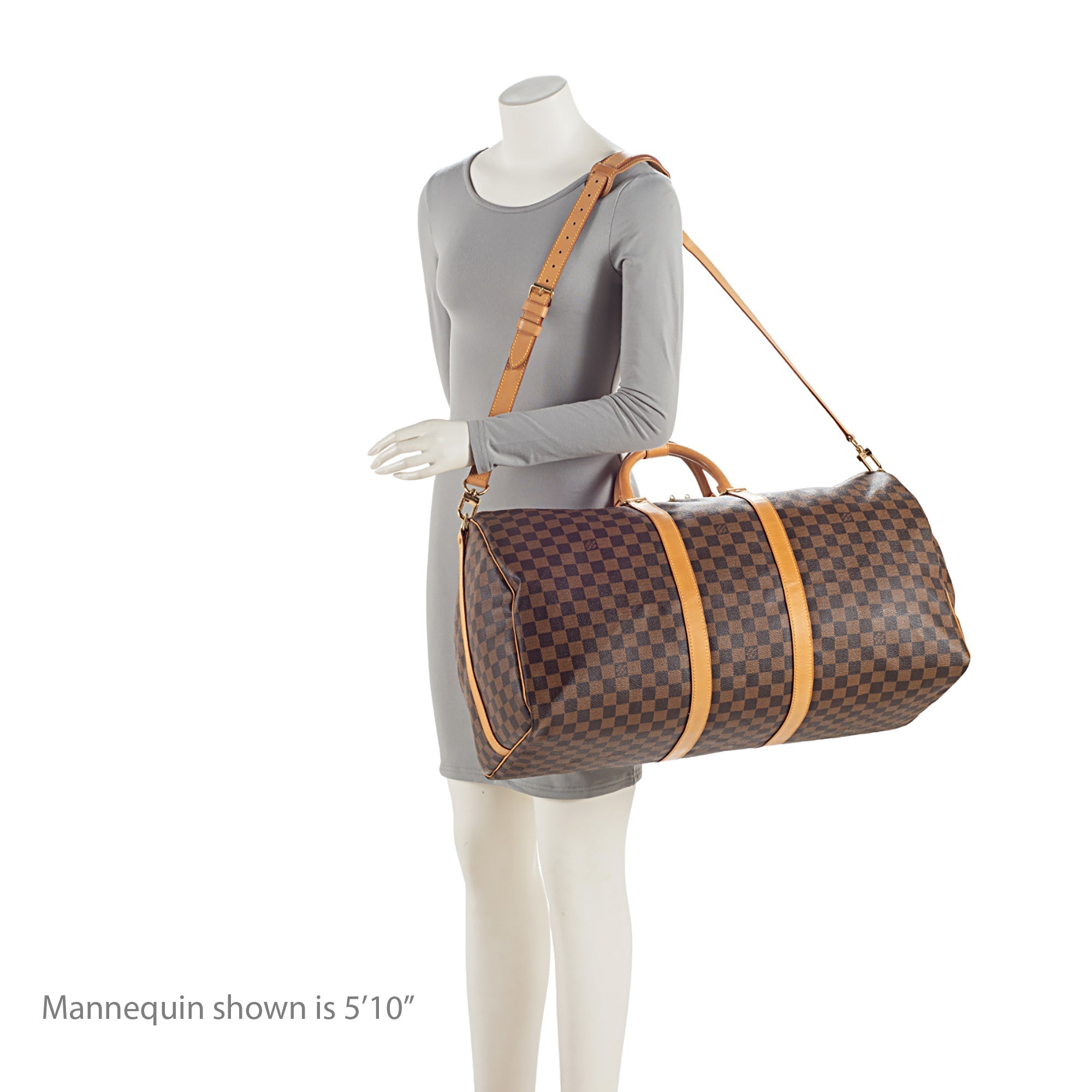 Louis Vuitton Damier Ebene Keepall Bandouliere 55 Duffle Bag