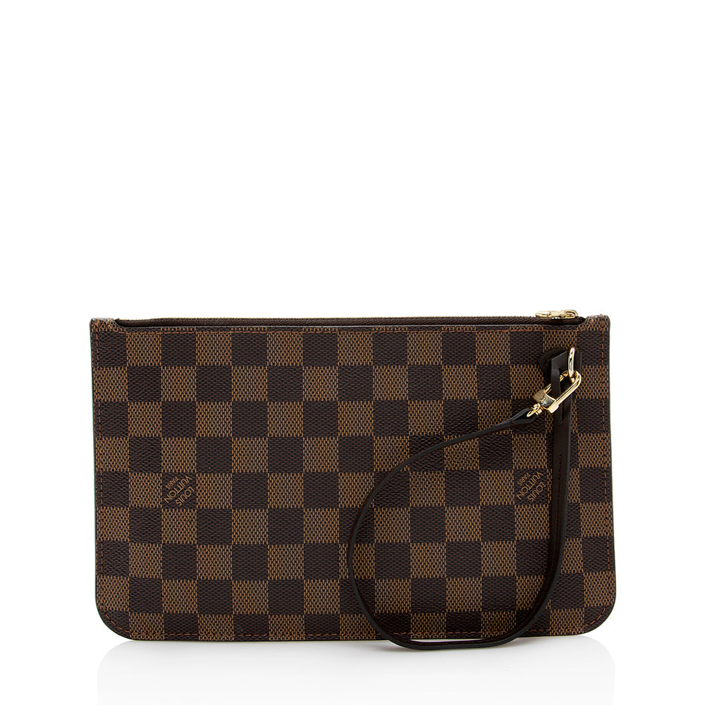 Louis Vuitton Damier Ebene Neverfull MM Pochette (SHF-19214)
