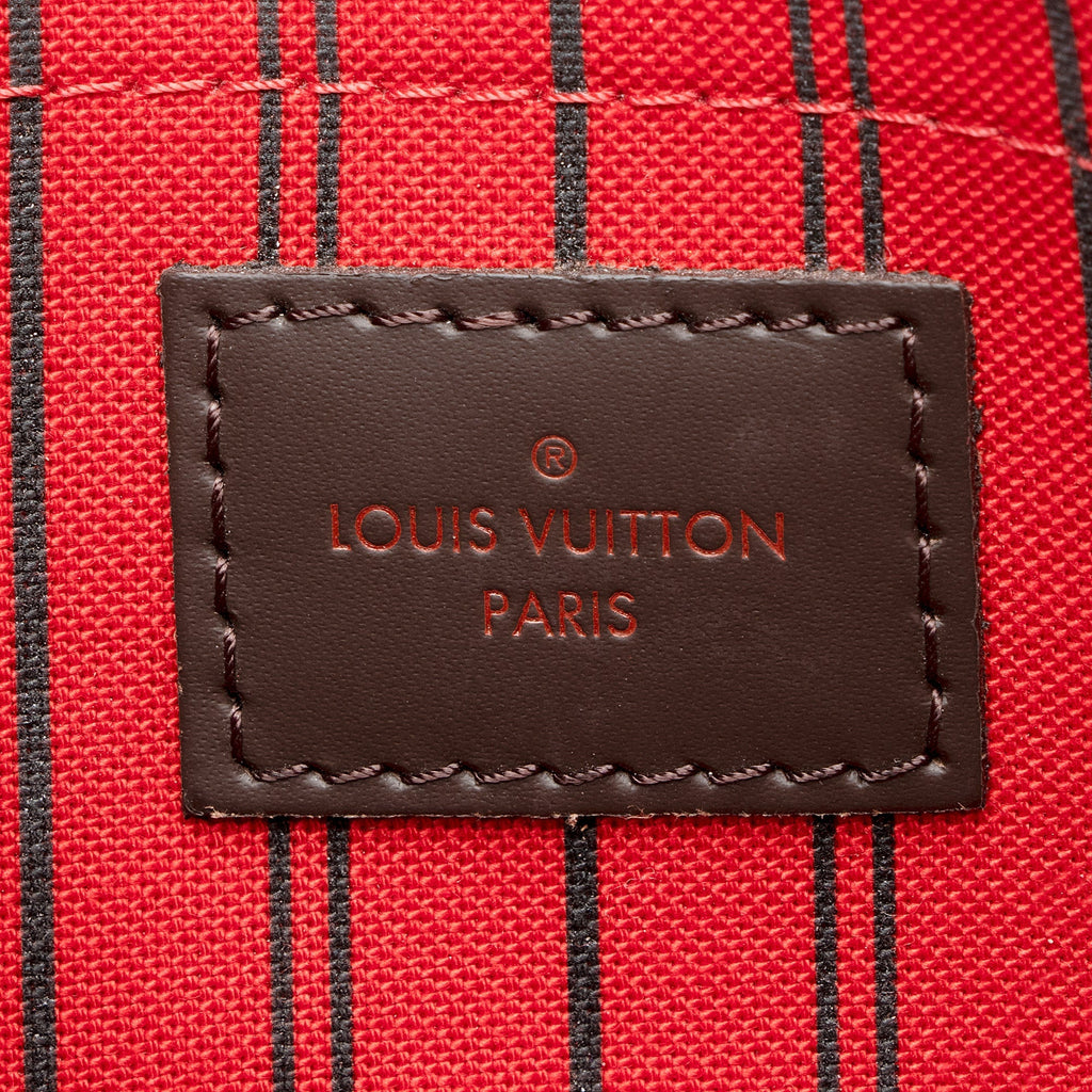 Louis Vuitton Damier Ebene Neverfull MM Pochette (SHF-22240)
