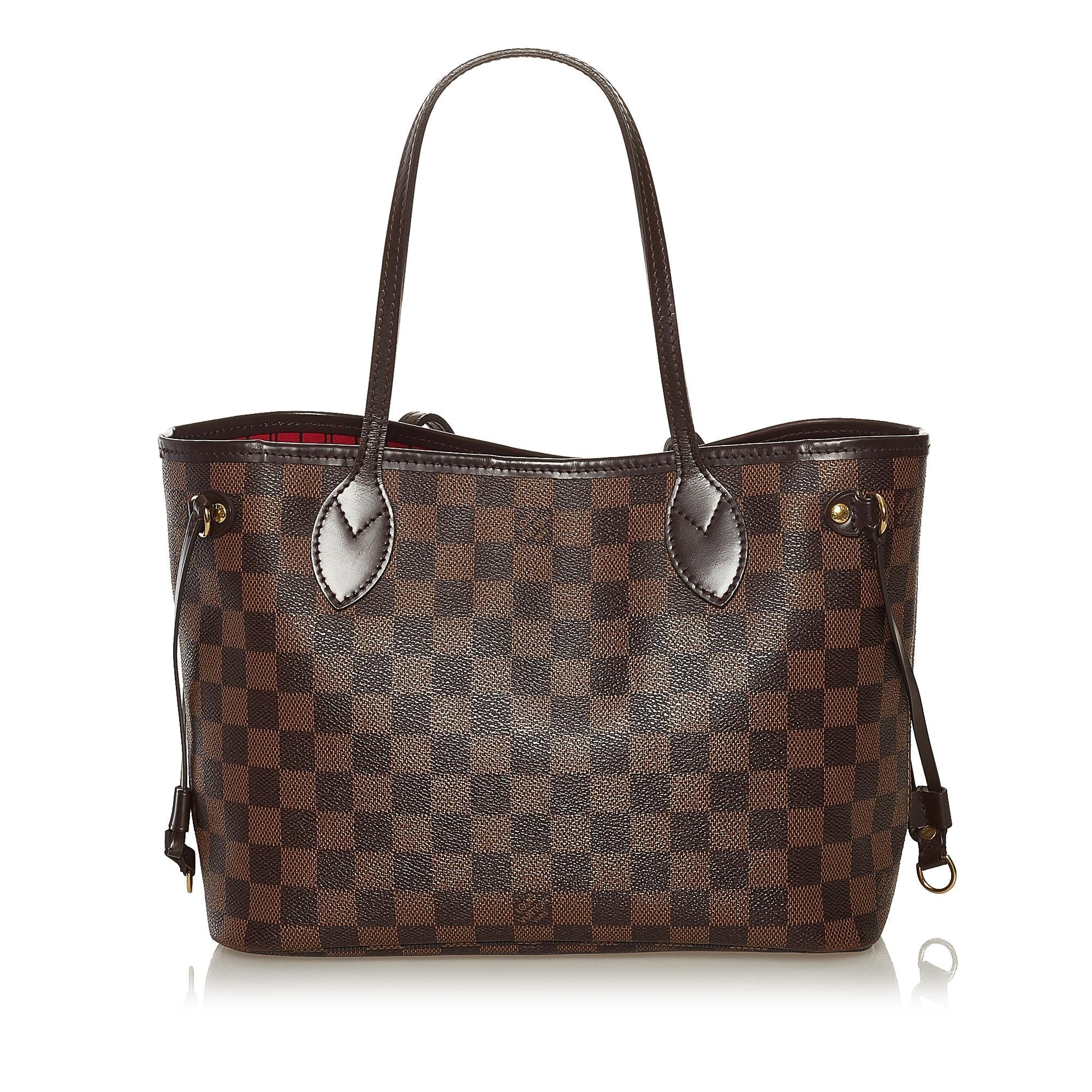 Louis Vuitton Damier Ebene Neverfull PM Tote (SHG-35984)