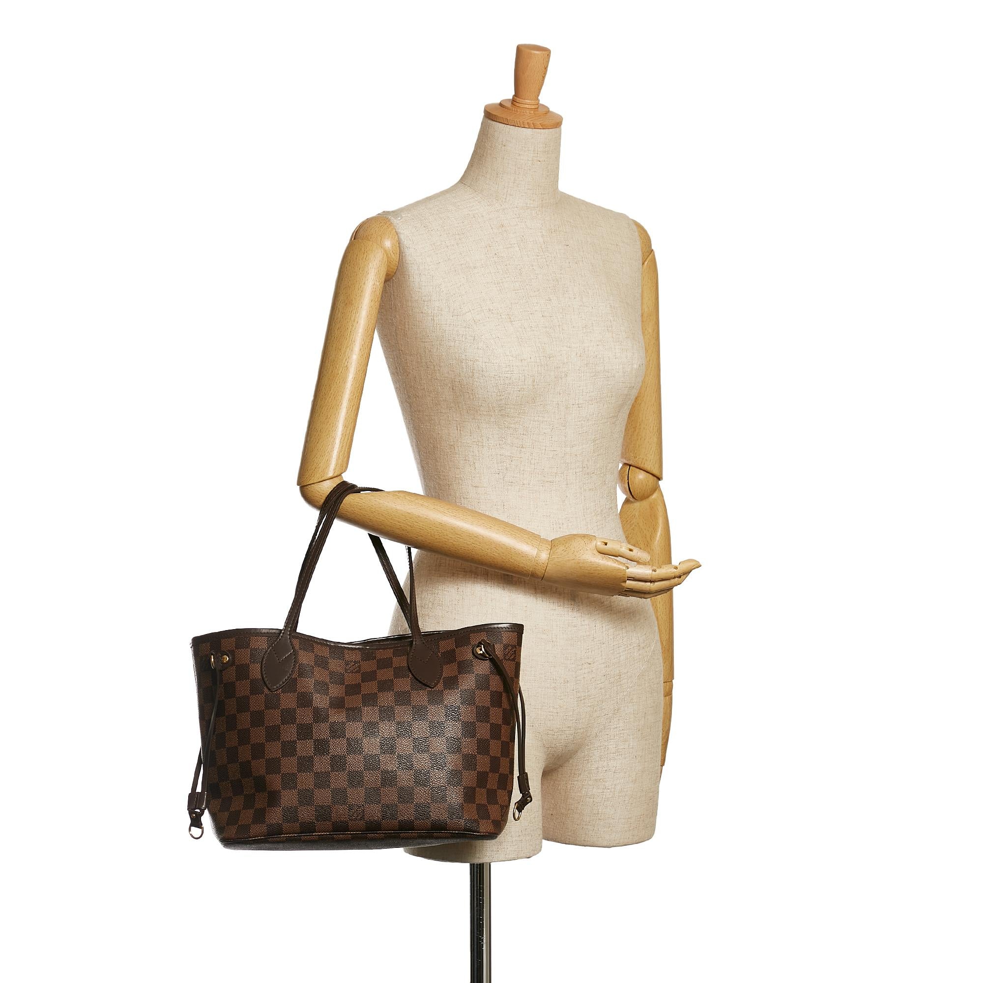 Louis Vuitton Damier Ebene Neverfull PM Tote (SHG-35984)