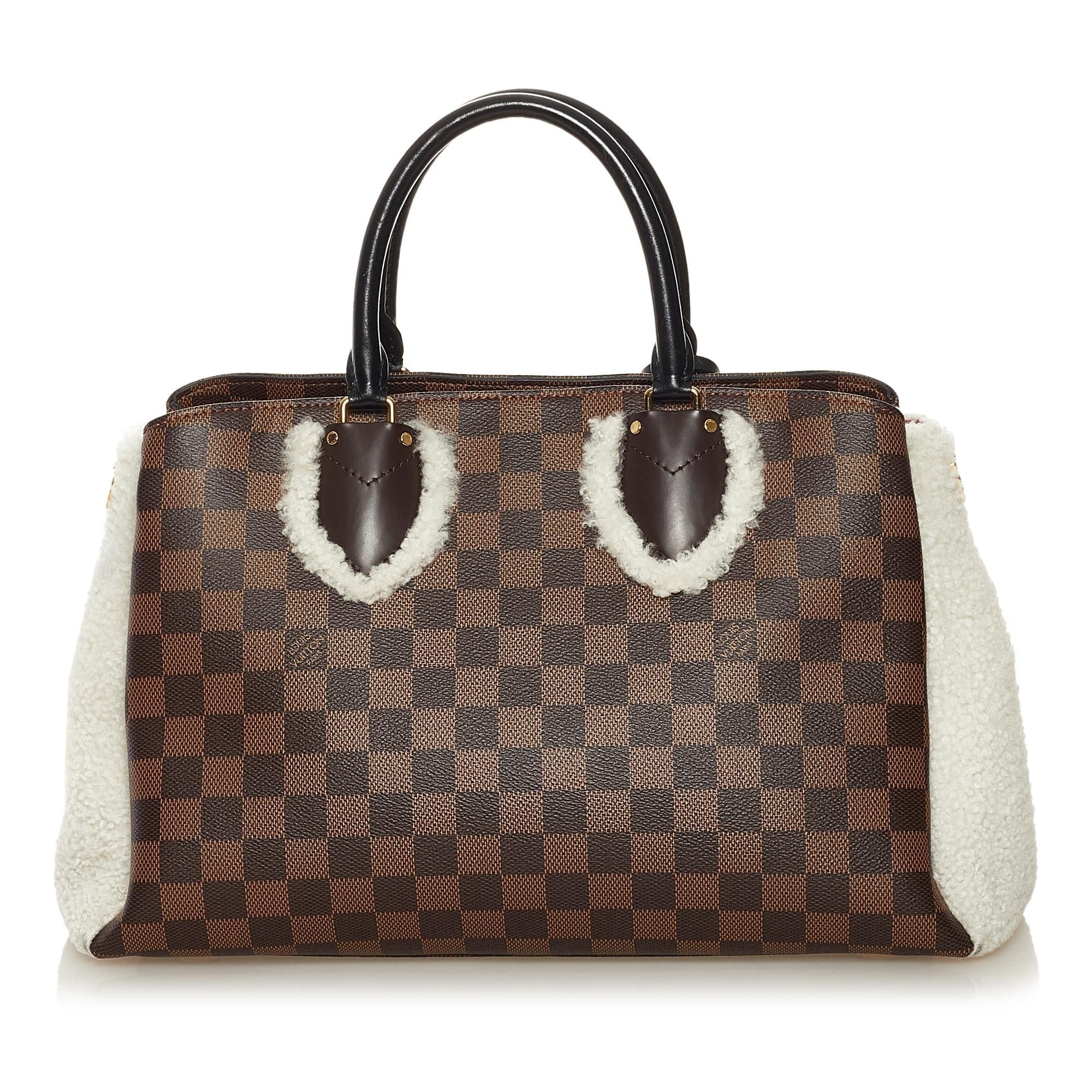 Louis Vuitton Damier Ebene Shearling Normandy (SHG-36551)