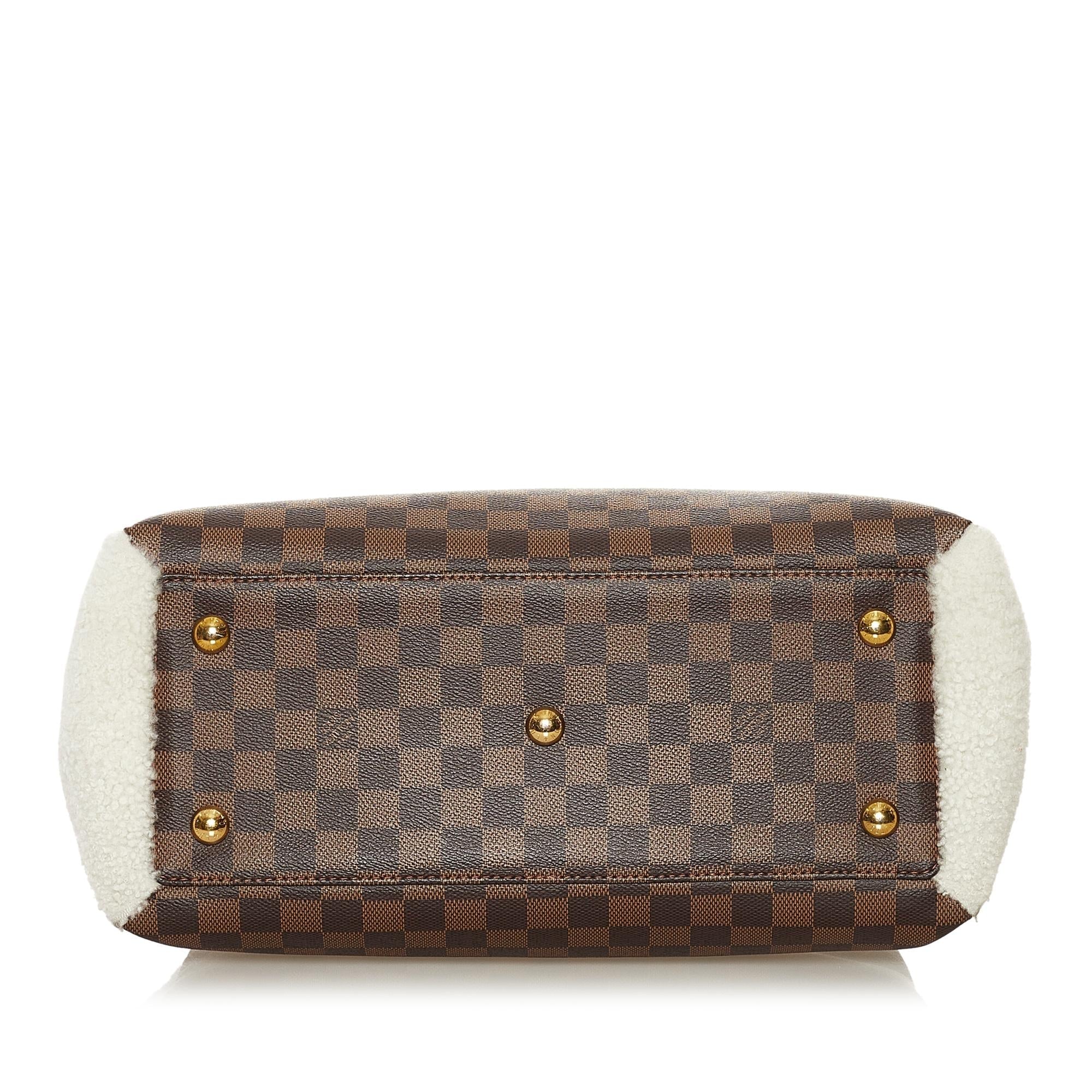 Louis Vuitton Damier Ebene Shearling Normandy (SHG-36551)