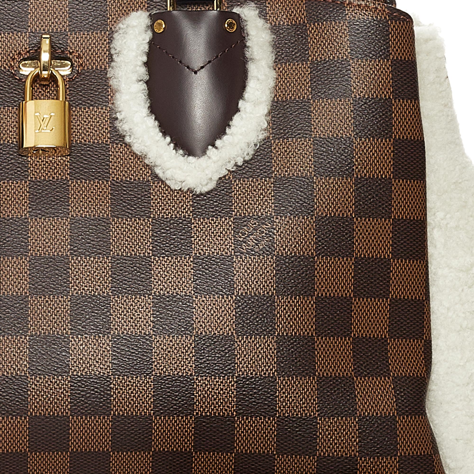 Louis Vuitton Damier Ebene Shearling Normandy (SHG-36551)