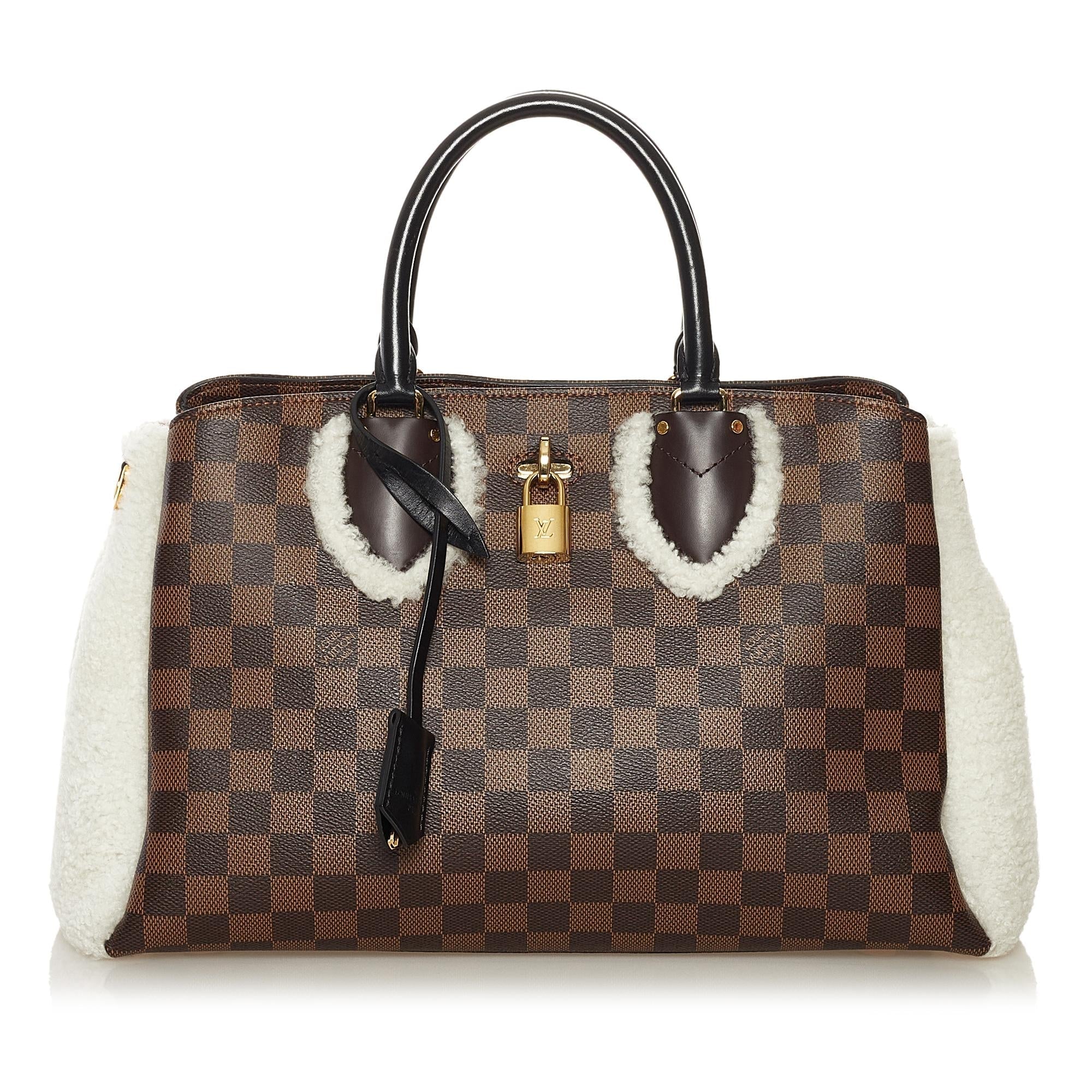 Louis Vuitton Damier Ebene Shearling Normandy (SHG-36551)