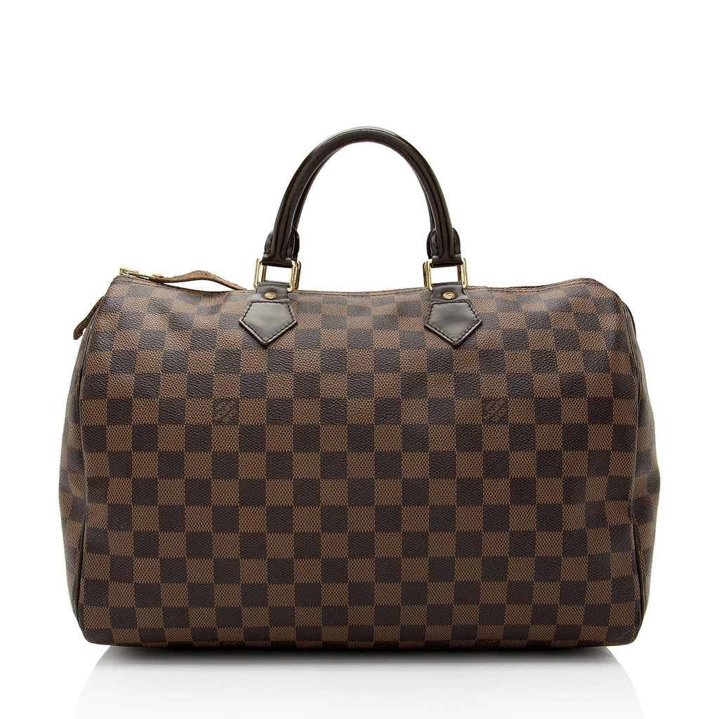 Louis Vuitton Damier Ebene Speedy 35 Satchel (SHF-ornY4j)