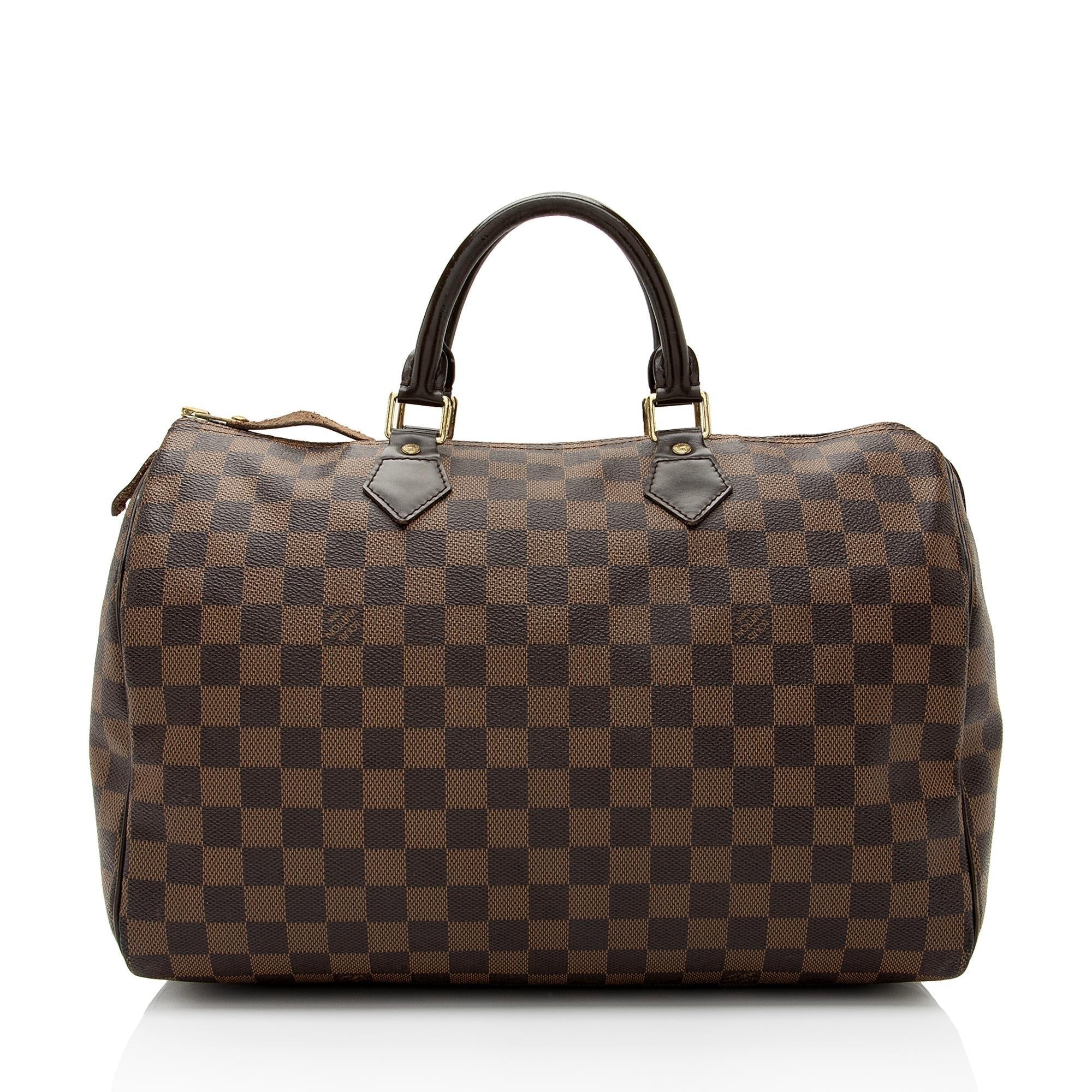 Louis Vuitton Damier Ebene Speedy 35 Satchel (SHF-ornY4j)