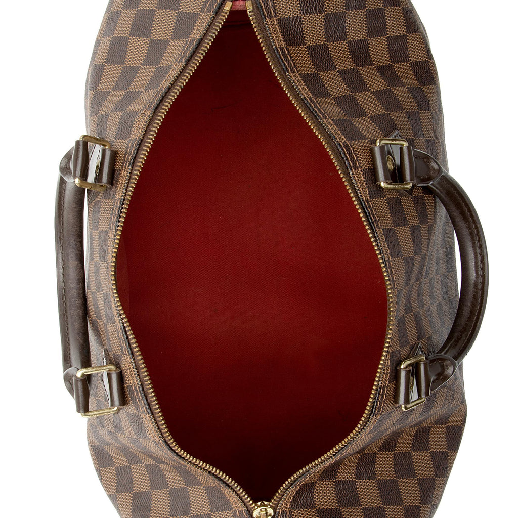 Louis Vuitton Damier Ebene Speedy 35 Satchel (SHF-ornY4j)