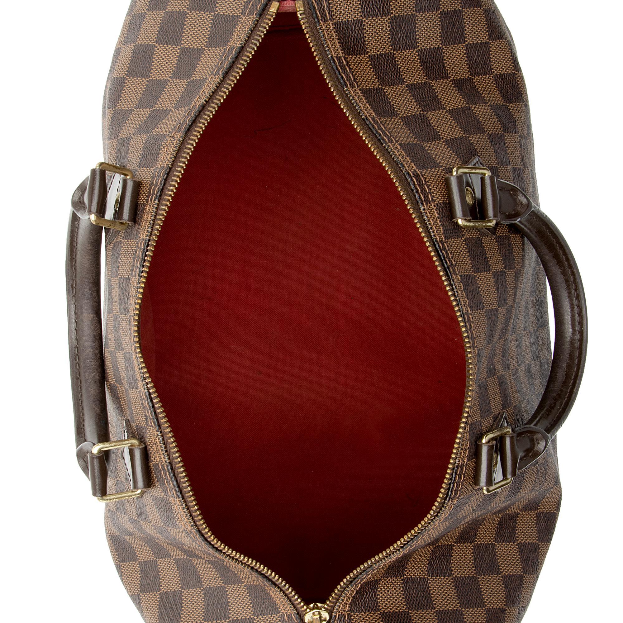 Louis Vuitton Damier Ebene Speedy 35 Satchel (SHF-ornY4j)