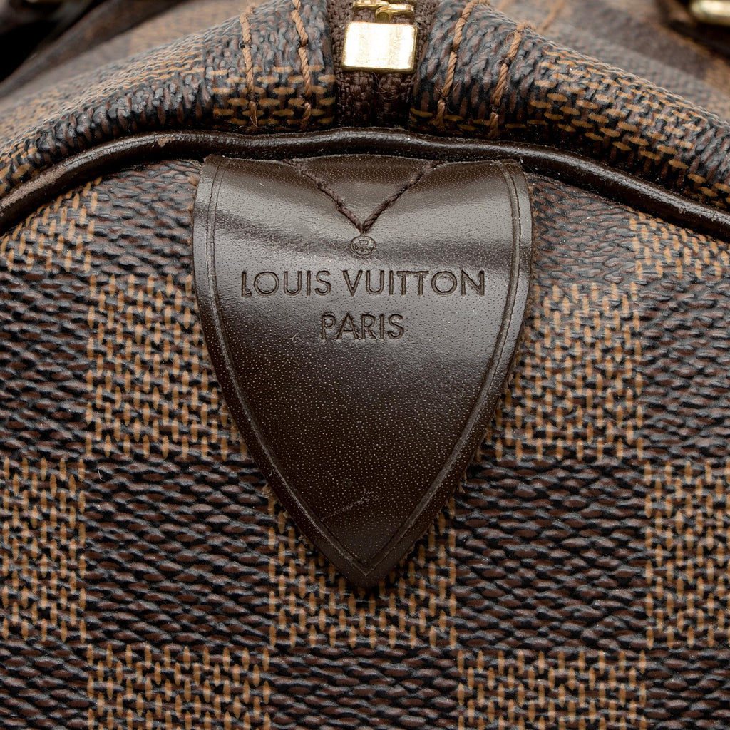Louis Vuitton Damier Ebene Speedy 35 Satchel (SHF-ornY4j)