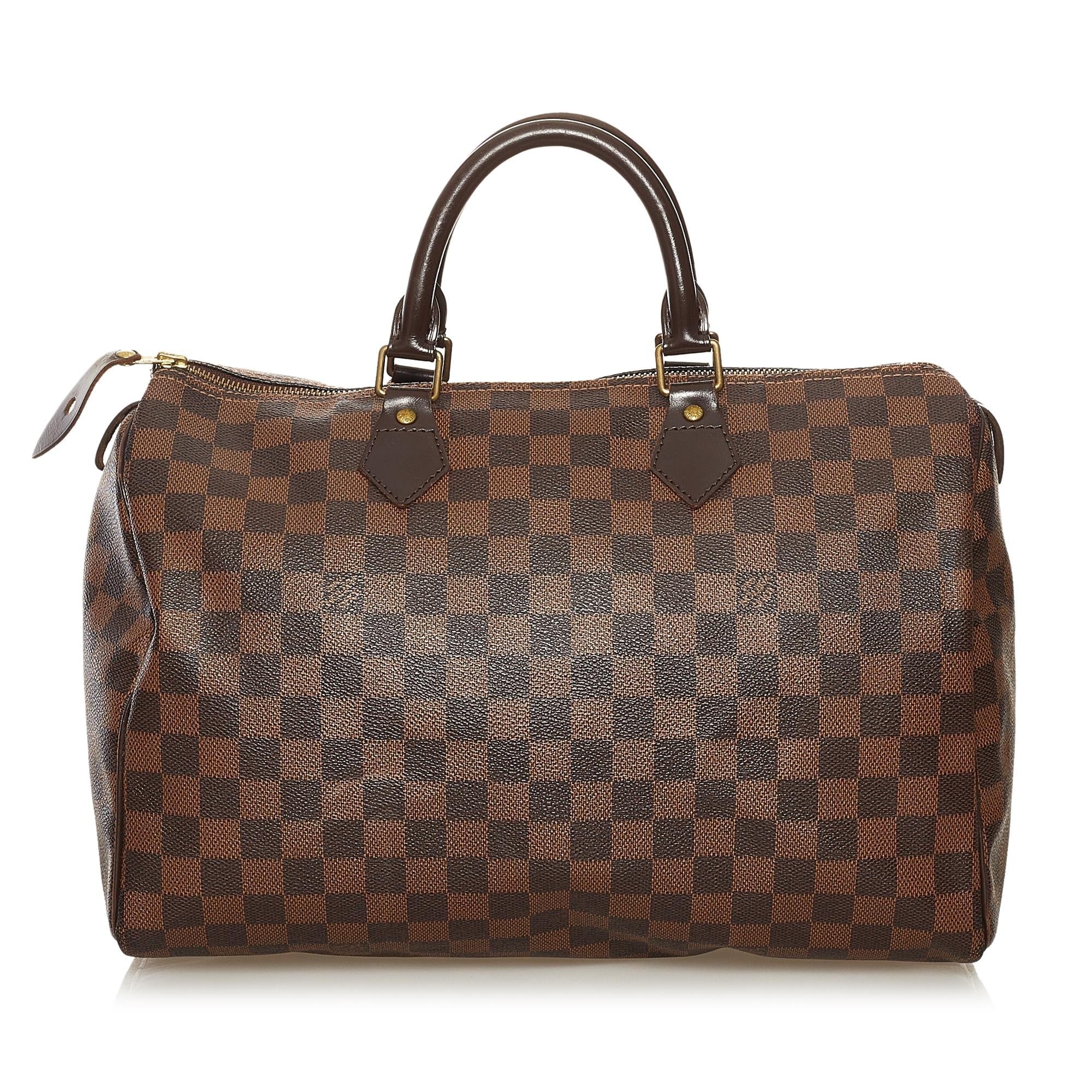 Louis Vuitton Damier Ebene Speedy 35 (SHG-35701)