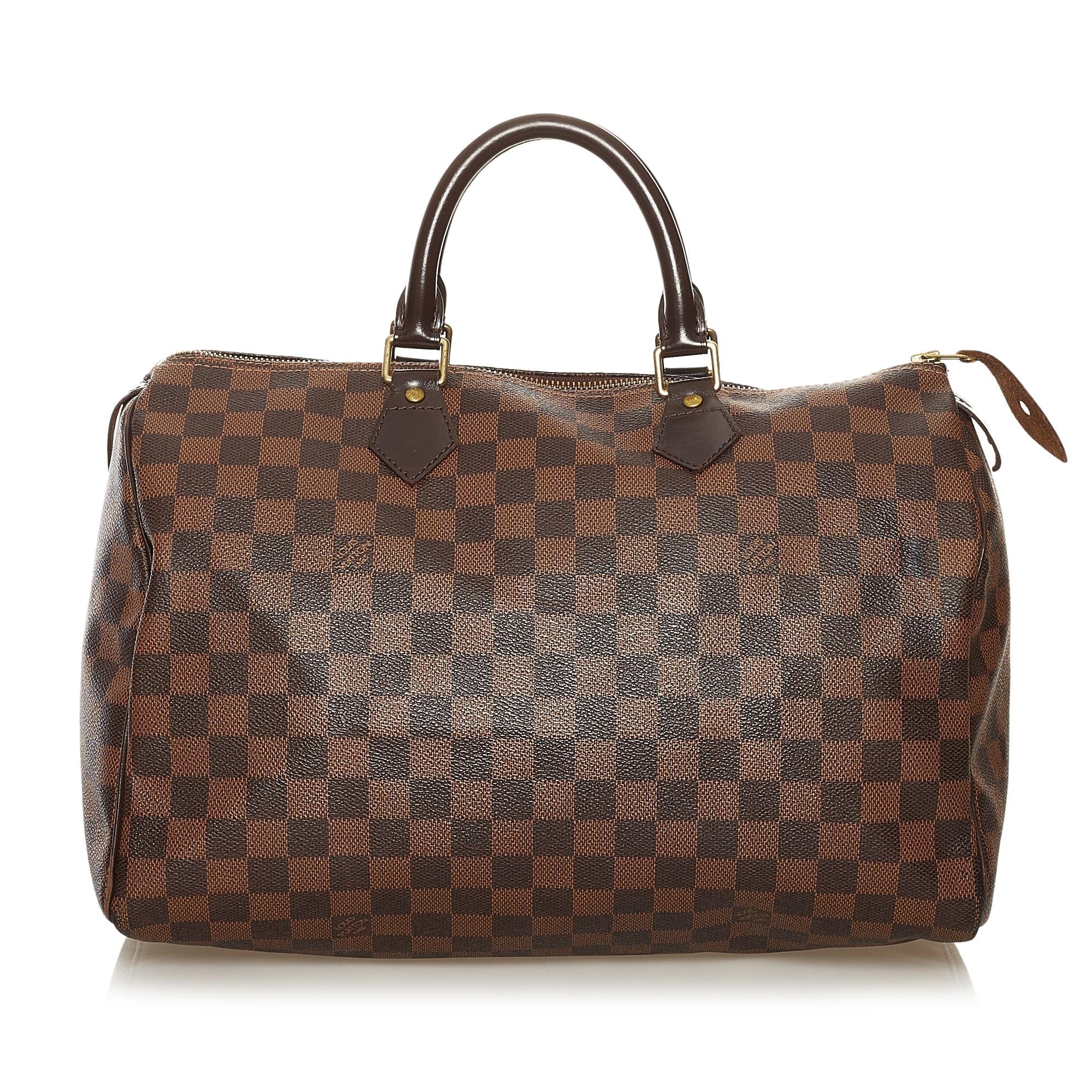 Louis Vuitton Damier Ebene Speedy 35 (SHG-35701)