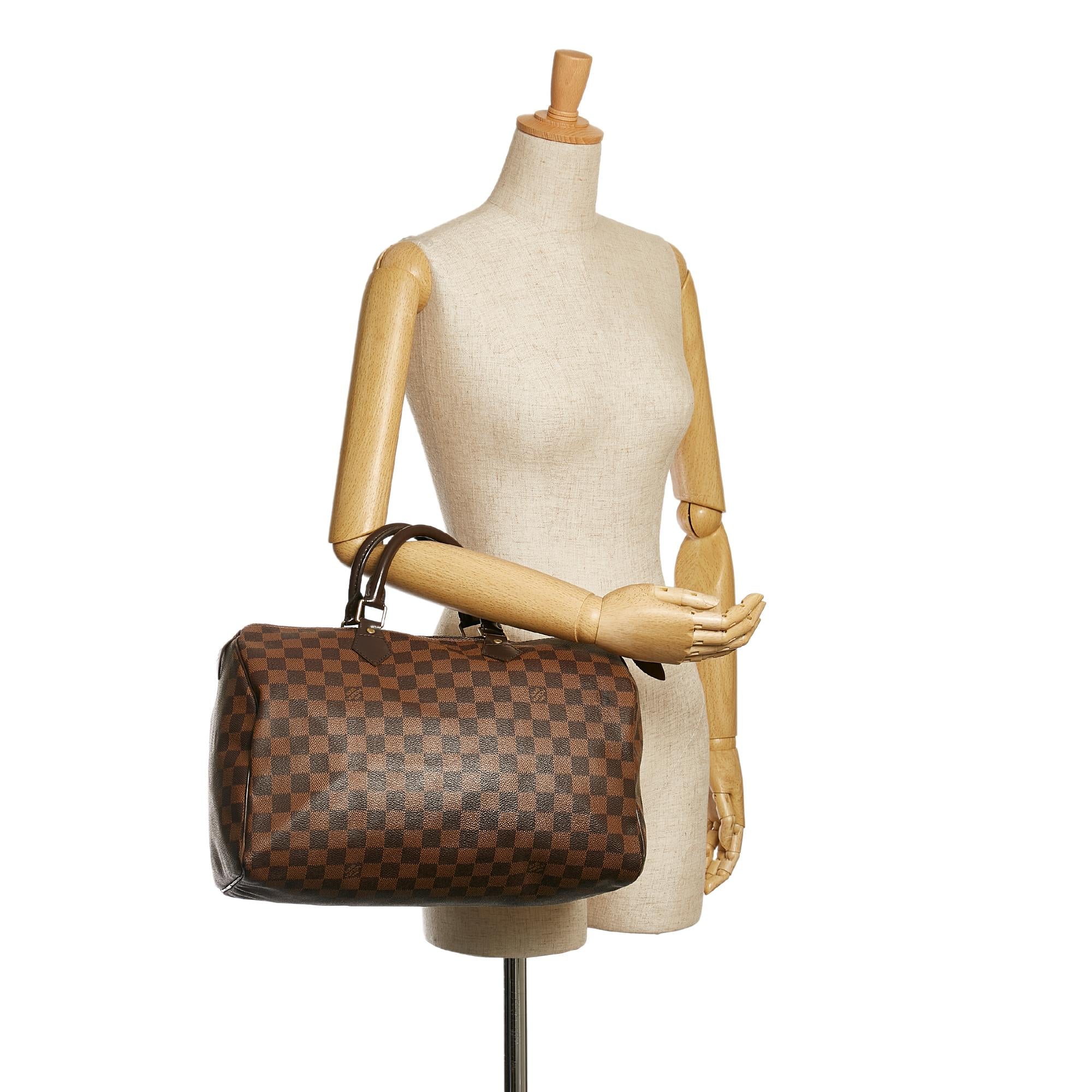 Louis Vuitton Damier Ebene Speedy 35 (SHG-35701)