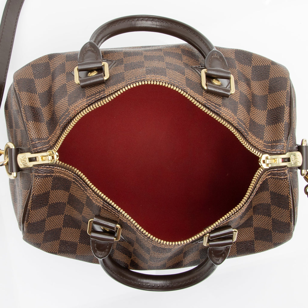 Louis Vuitton Damier Ebene Speedy Bandouliere 25 Satchel (SHF-aX43Y9)