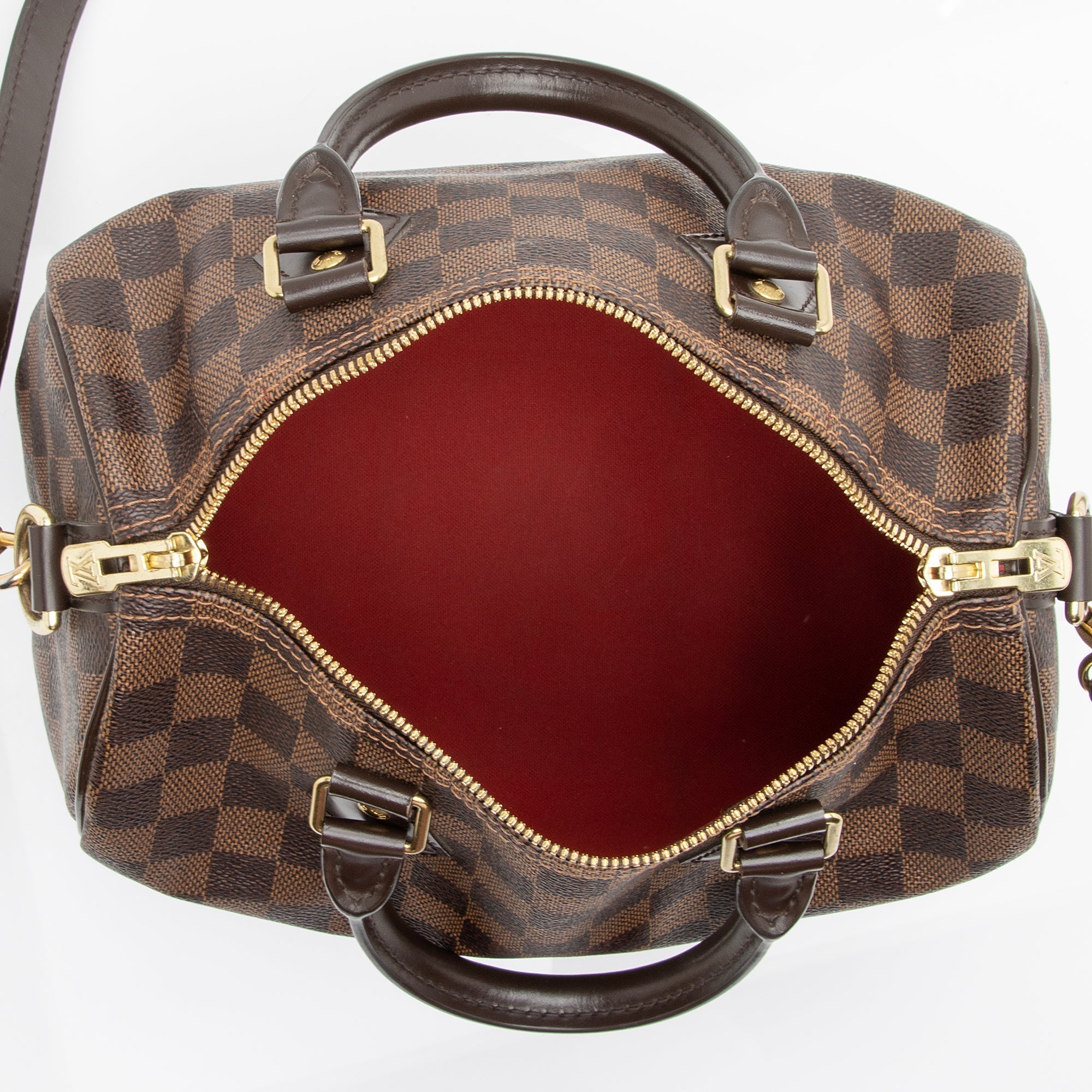 Louis Vuitton Damier Ebene Speedy Bandouliere 25 Satchel (SHF-aX43Y9)