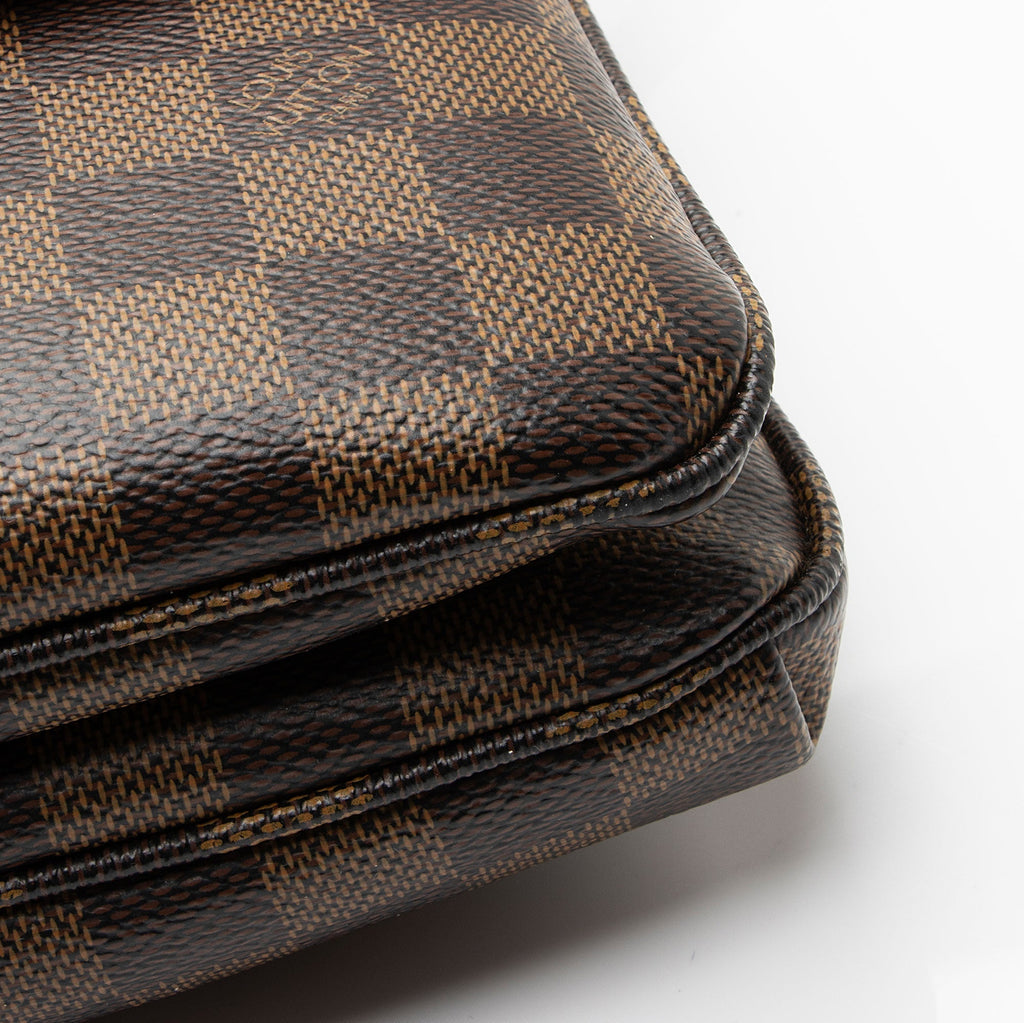 Louis Vuitton Damier Ebene Twice Shoulder Bag (SHF-zW9Acm)