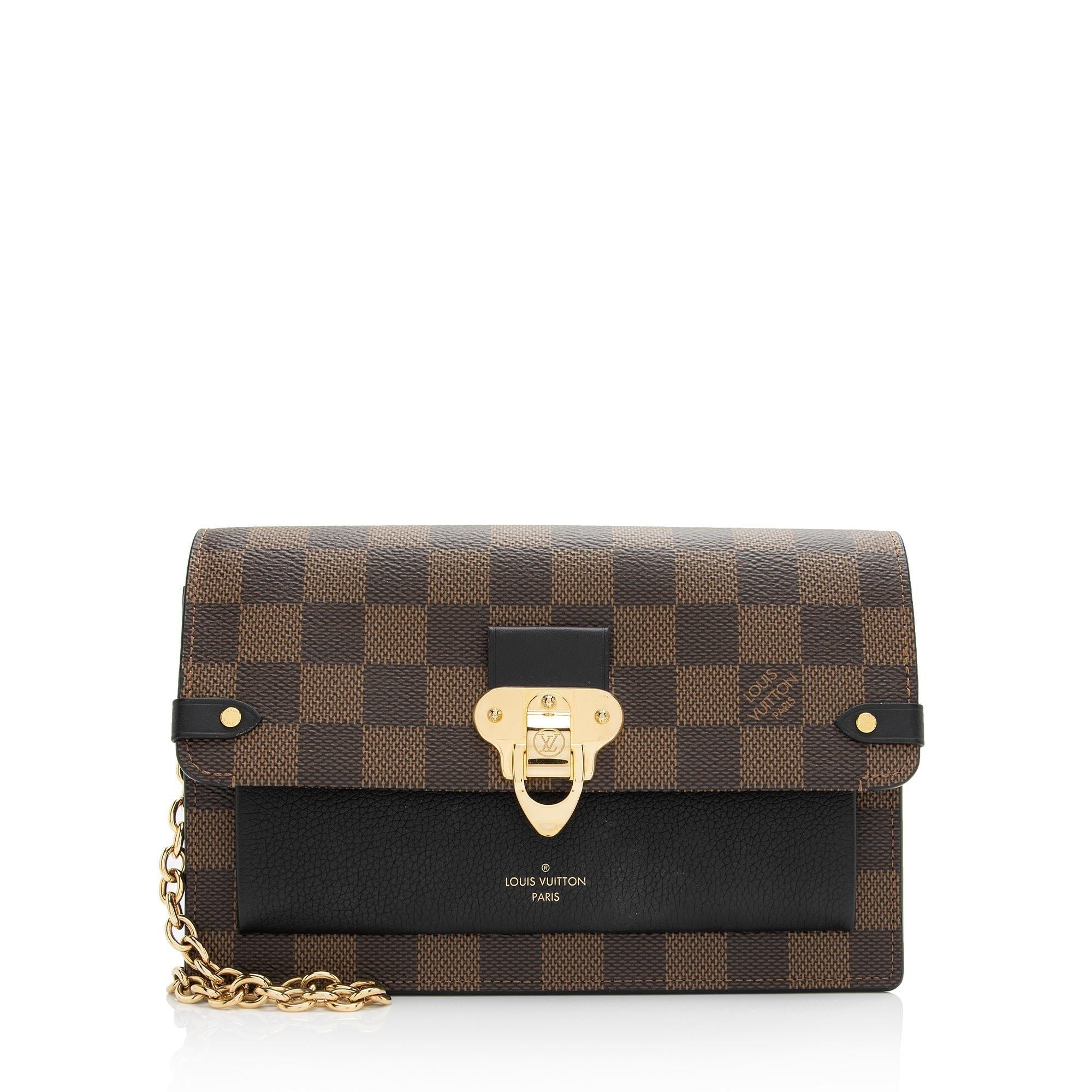 Louis Vuitton Damier Ebene Vavin Chain Wallet (SHF-Q7lkzh)