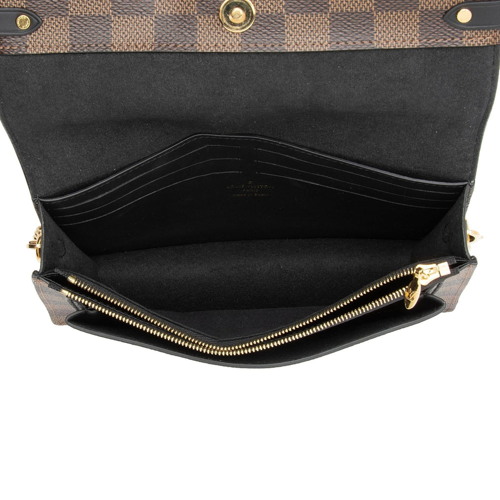 Louis Vuitton Damier Ebene Vavin Chain Wallet (SHF-Q7lkzh)