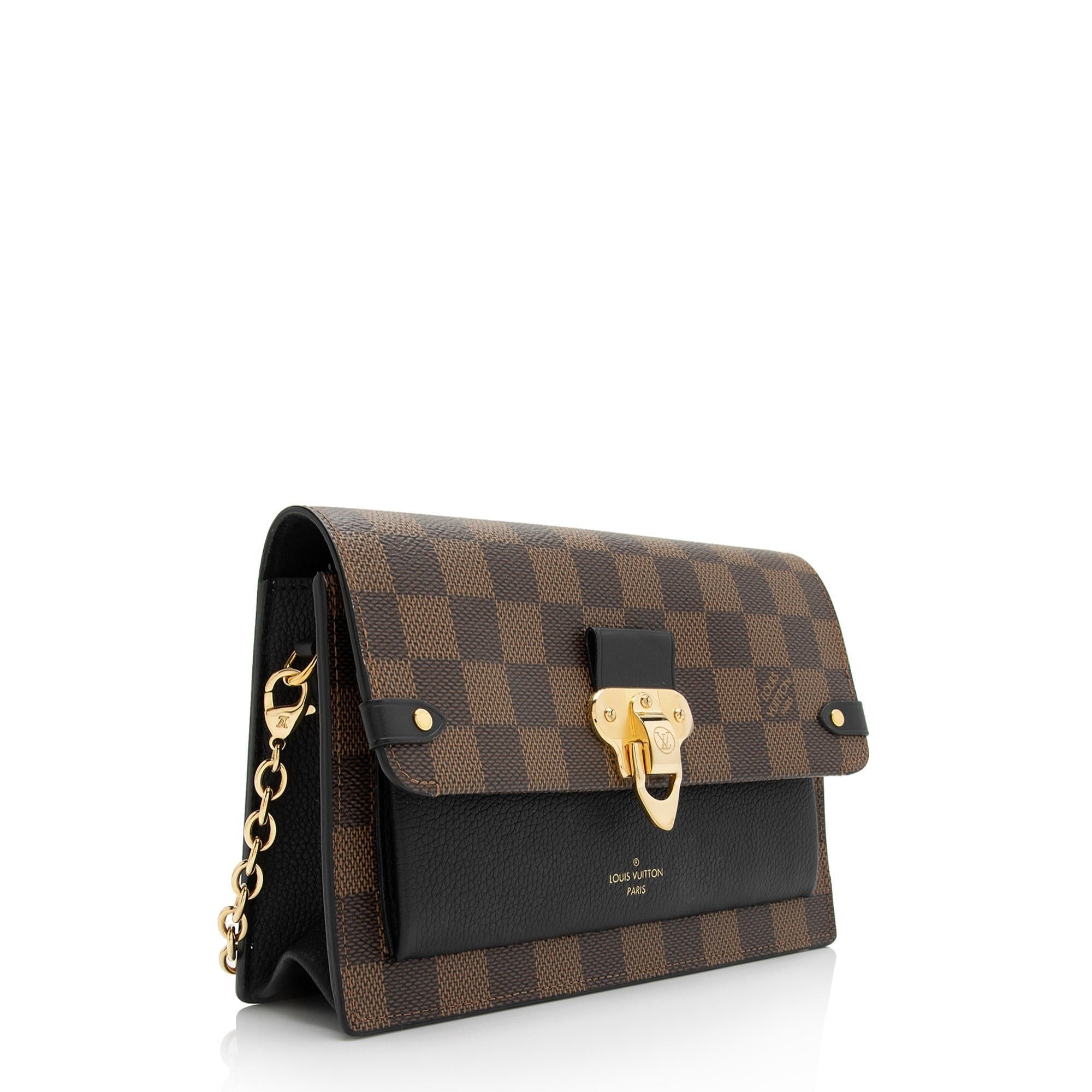 Louis Vuitton Damier Ebene Vavin Chain Wallet (SHF-Q7lkzh)