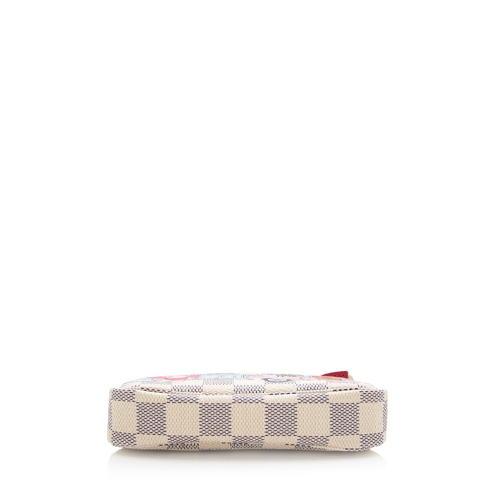 Louis Vuitton Lmd Ed Damier Azur Animation Hollywood Mini Pochette Accessoires (SHF-20665)