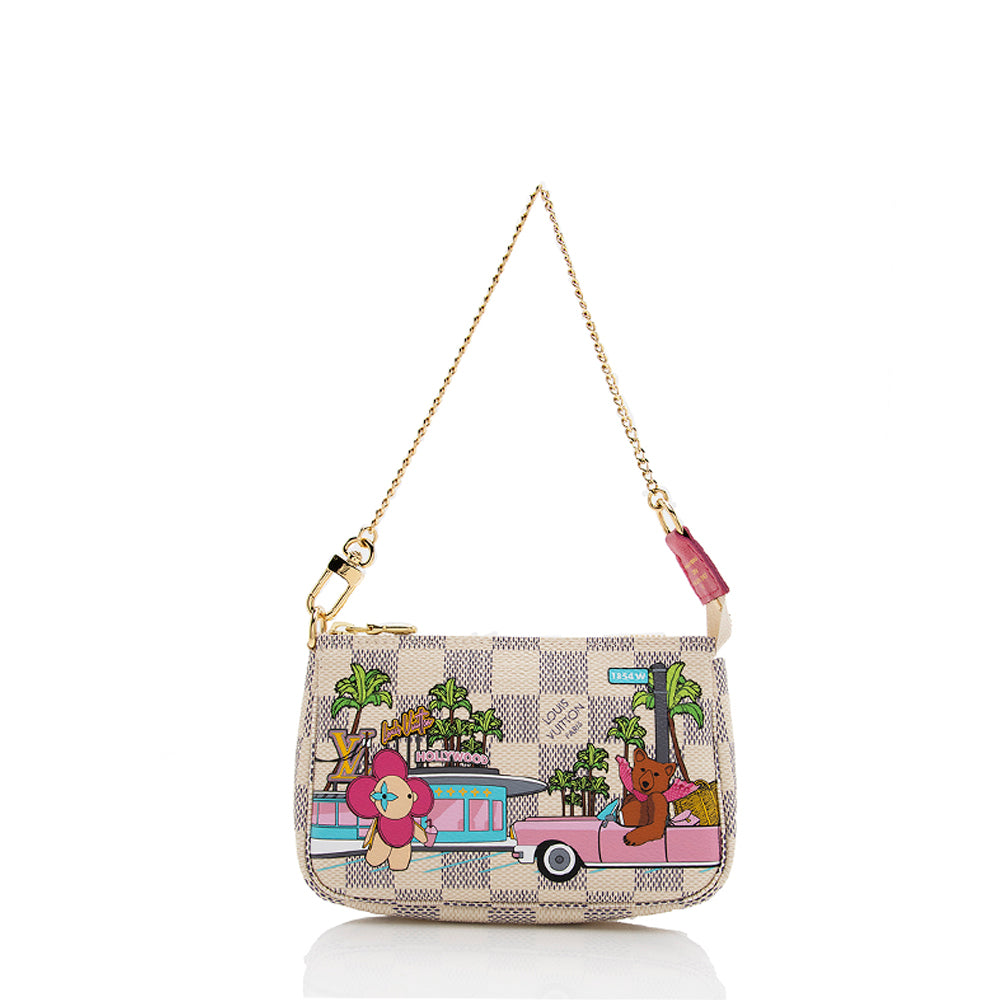 Louis Vuitton Lmd Ed Damier Azur Animation Hollywood Mini Pochette Accessoires (SHF-20665)