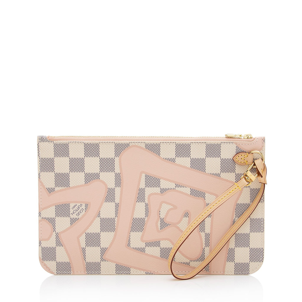 Louis Vuitton Limited Edition Damier Azur Tahitienne Neverfull MM Pochette (SHF-qUgHbq)