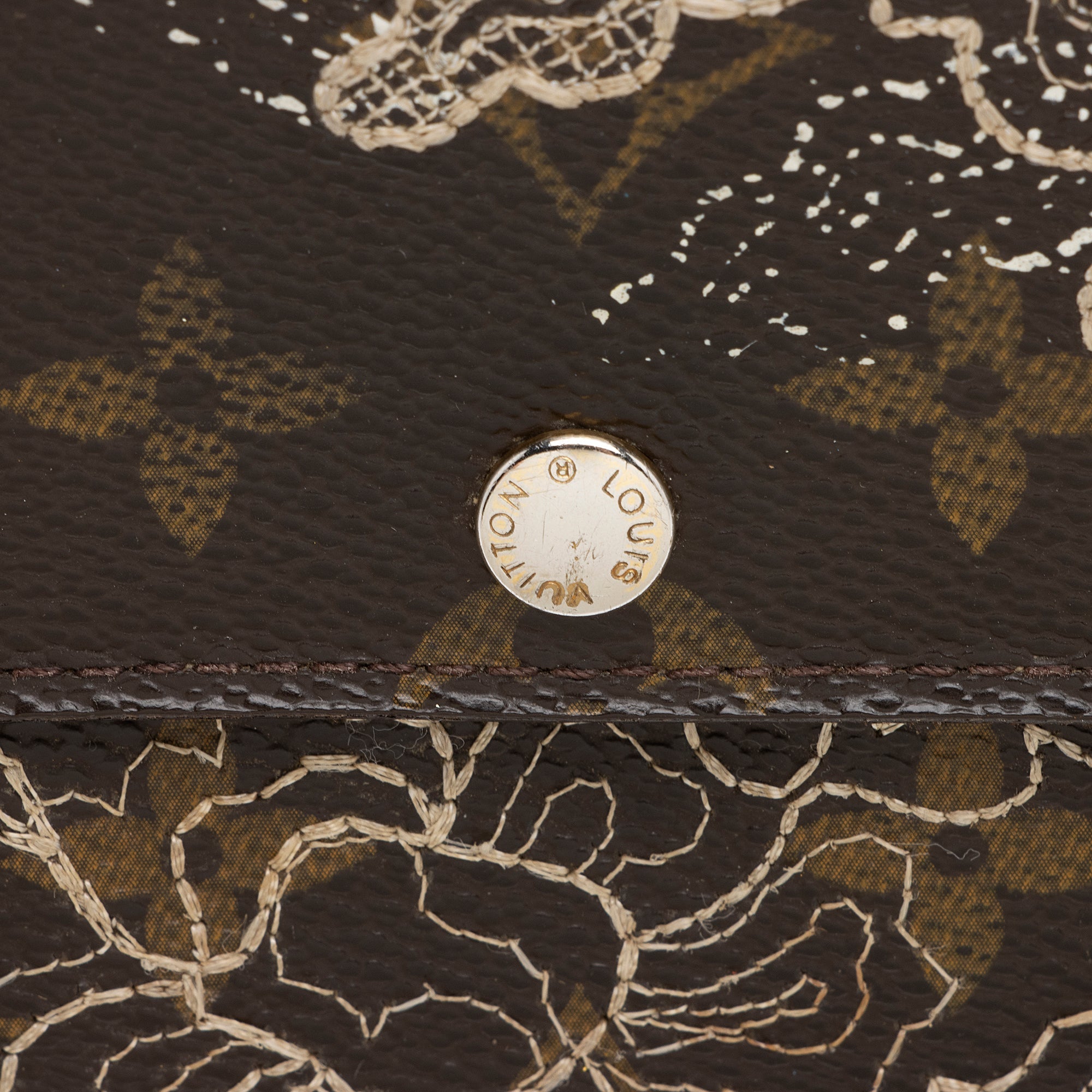 Louis Vuitton Limited Edition Monogram Canvas Dentelle Sarah Wallet (SHF-23597)