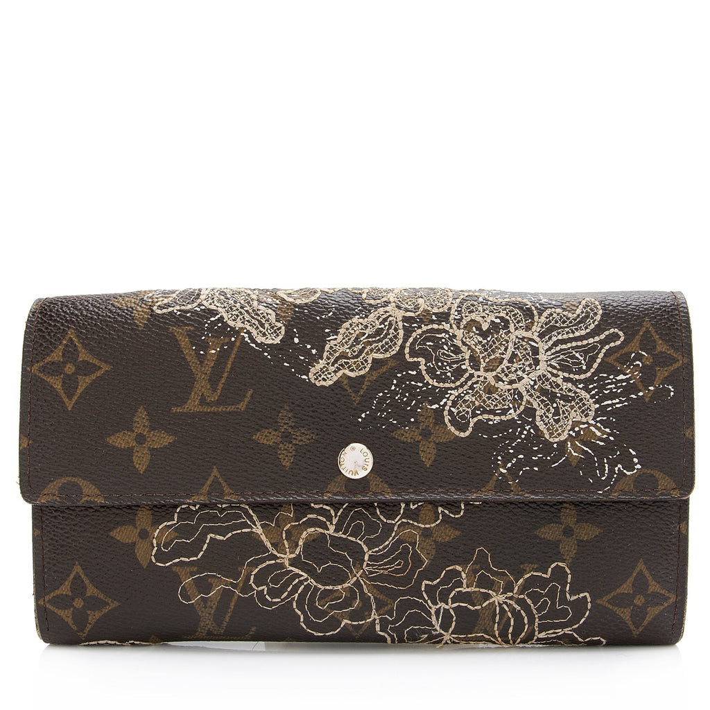 Louis Vuitton Limited Edition Monogram Canvas Dentelle Sarah Wallet (SHF-23597)