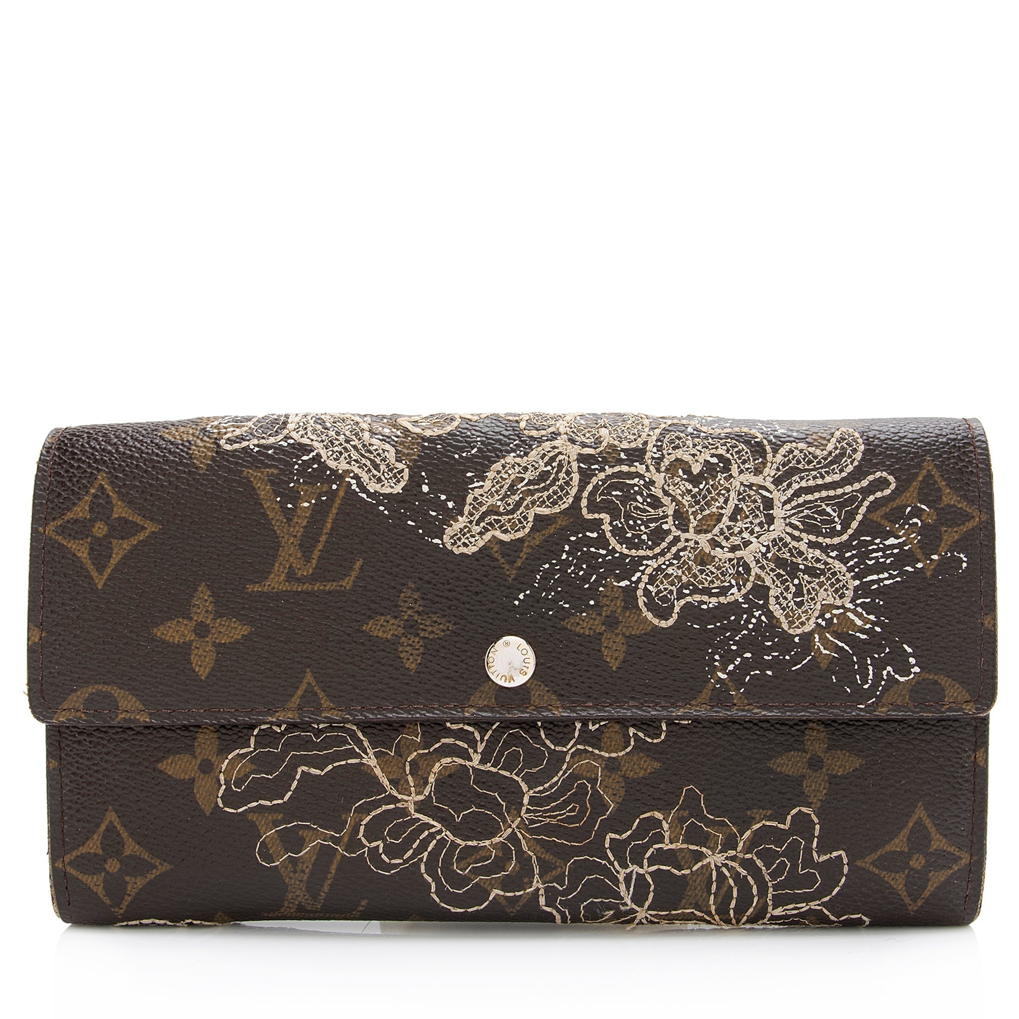 Louis Vuitton Limited Edition Monogram Canvas Dentelle Sarah Wallet (SHF-23597)