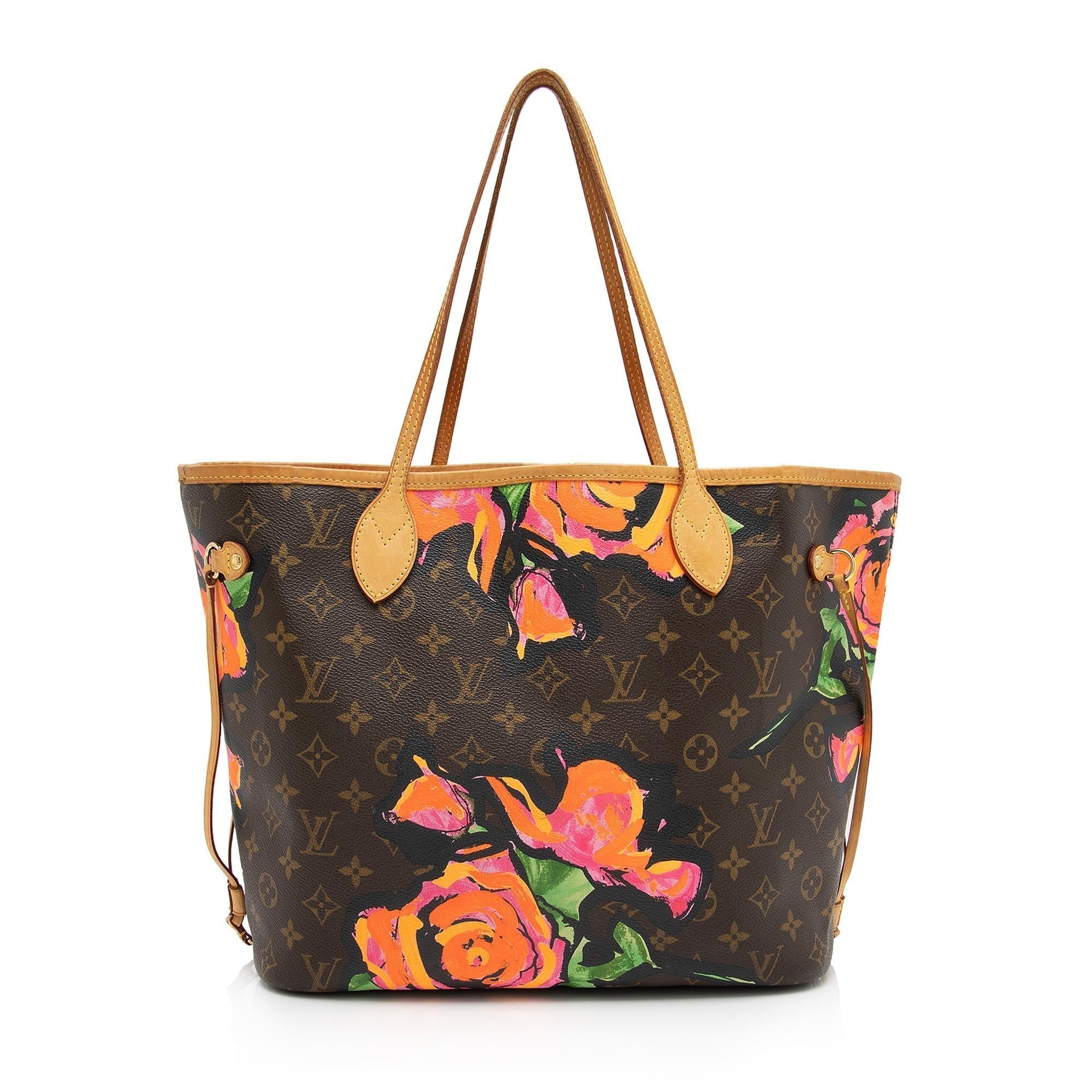 Louis Vuitton Limited Edition Monogram Canvas Roses Neverfull MM Tote (SHF-08P0EY)