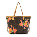 Louis Vuitton Limited Edition Monogram Canvas Roses Neverfull MM Tote (SHF-08P0EY)