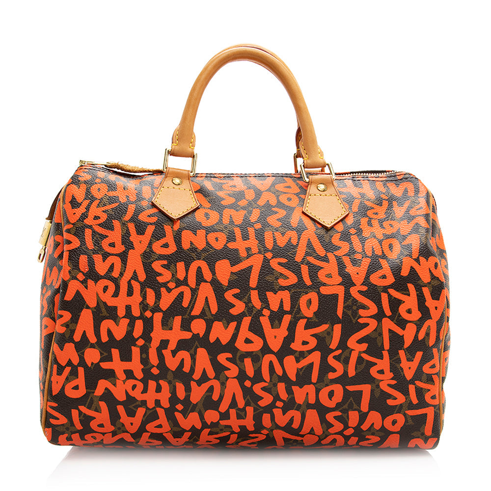 Louis Vuitton Limited Edition Monogram Graffiti Speedy 30 Satchel (SHF-20369)