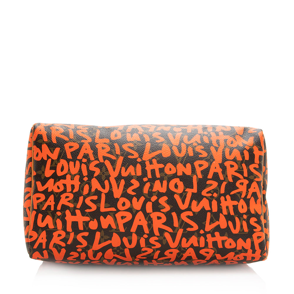 Louis Vuitton Limited Edition Monogram Graffiti Speedy 30 Satchel (SHF-20369)