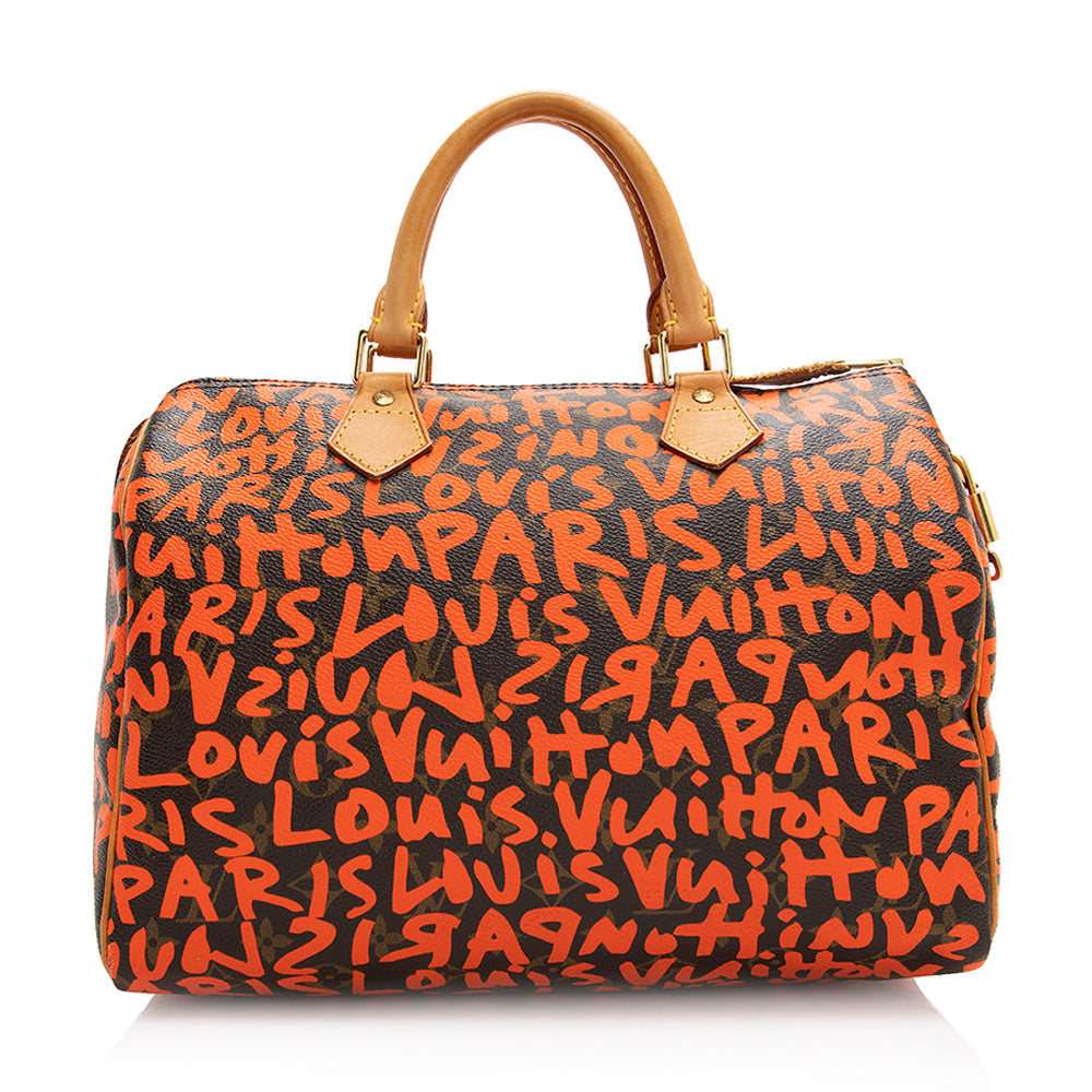 Louis Vuitton Limited Edition Monogram Graffiti Speedy 30 Satchel (SHF-20369)