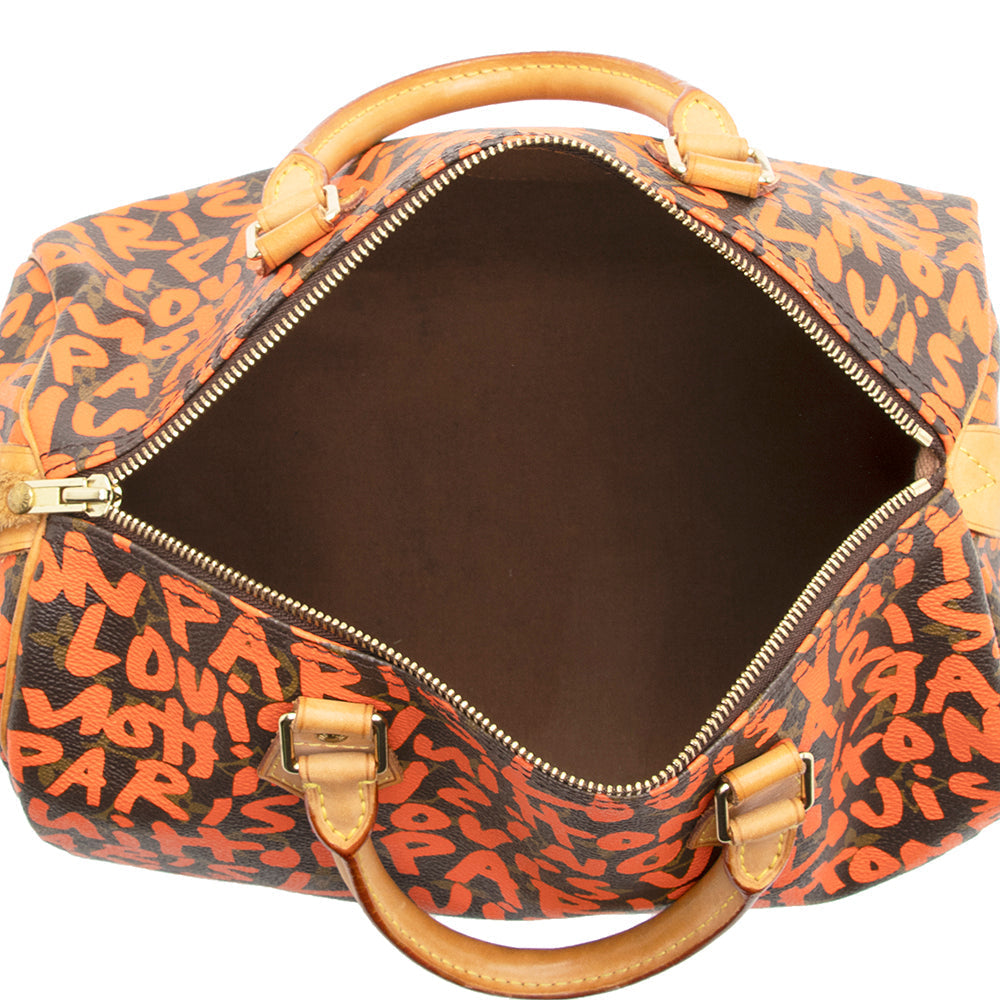 Louis Vuitton Limited Edition Monogram Graffiti Speedy 30 Satchel (SHF-20369)