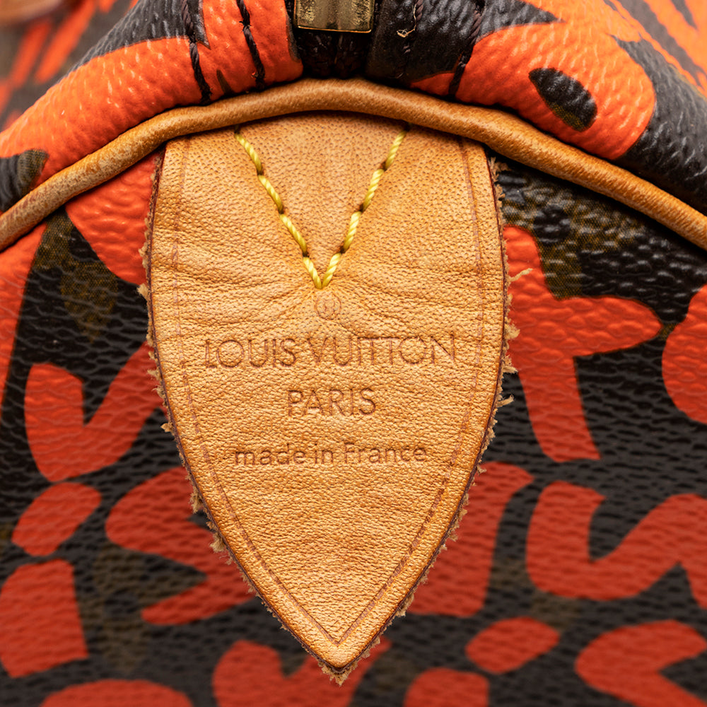 Louis Vuitton Limited Edition Monogram Graffiti Speedy 30 Satchel (SHF-20369)