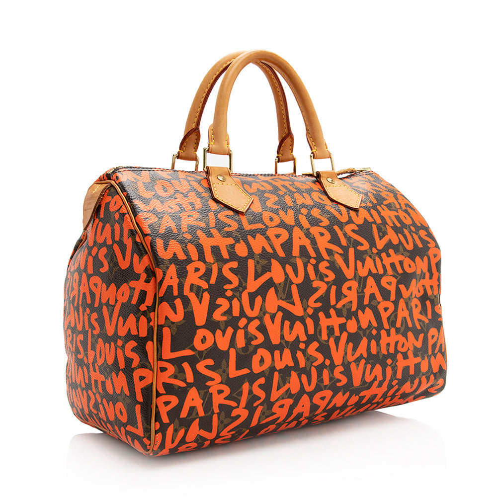 Louis Vuitton Limited Edition Monogram Graffiti Speedy 30 Satchel (SHF-20369)