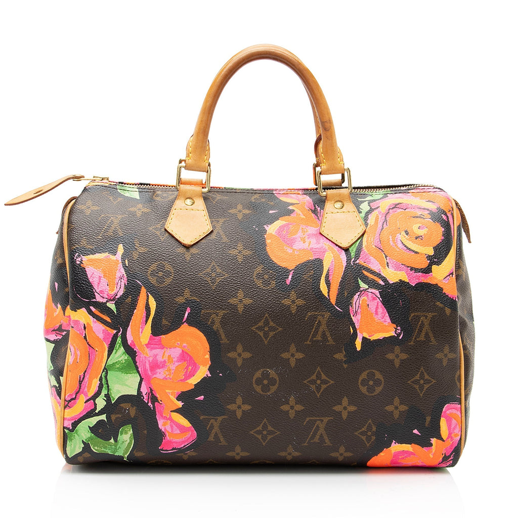 Louis Vuitton Limited Edition Monogram Canvas Roses Speedy 30 Satchel (SHF-22996)