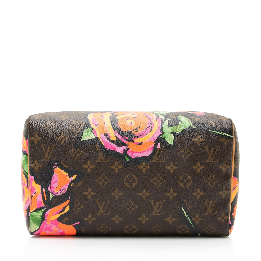 Louis Vuitton Limited Edition Monogram Canvas Roses Speedy 30 Satchel (SHF-22996)
