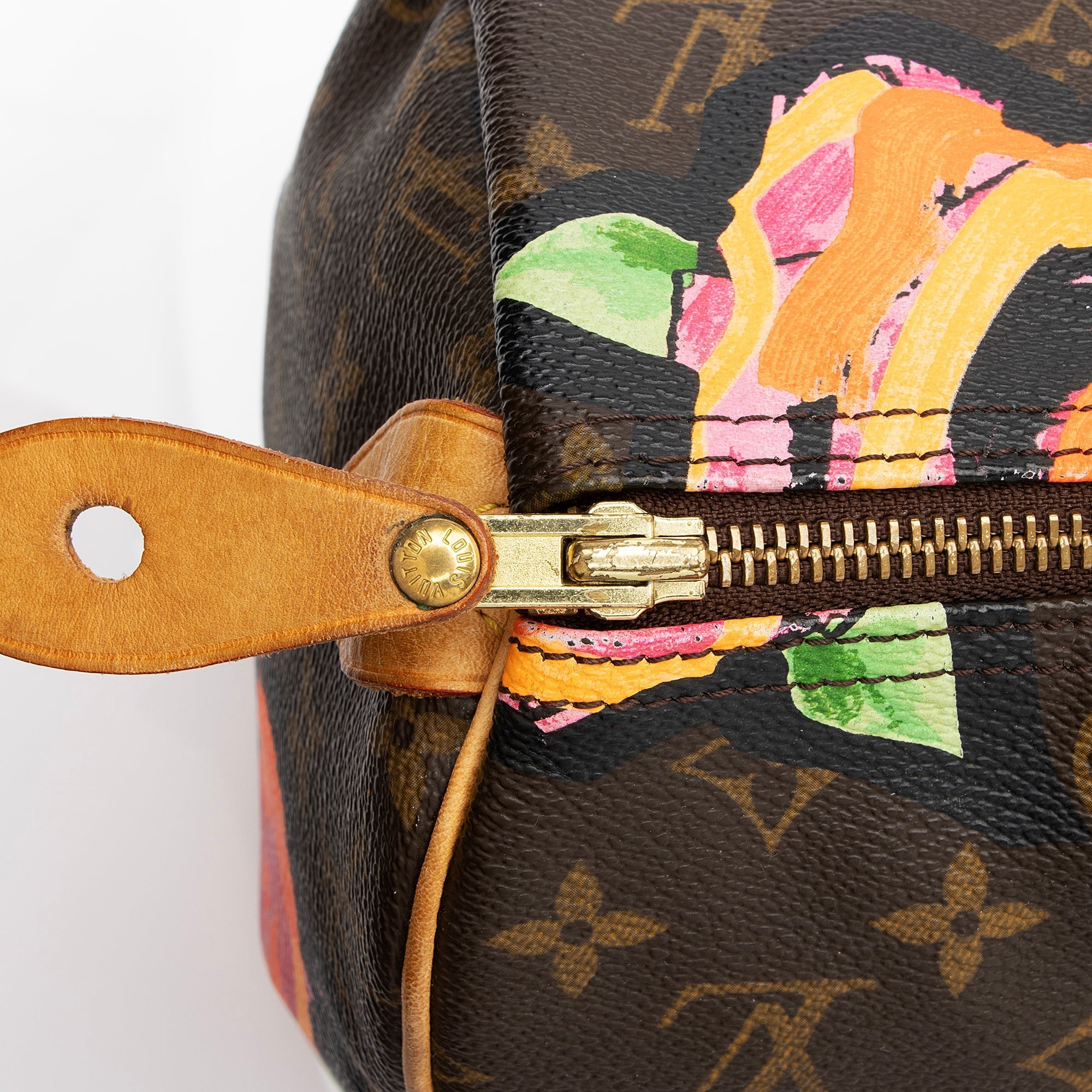 Louis Vuitton Limited Edition Monogram Canvas Roses Speedy 30 Satchel (SHF-22996)