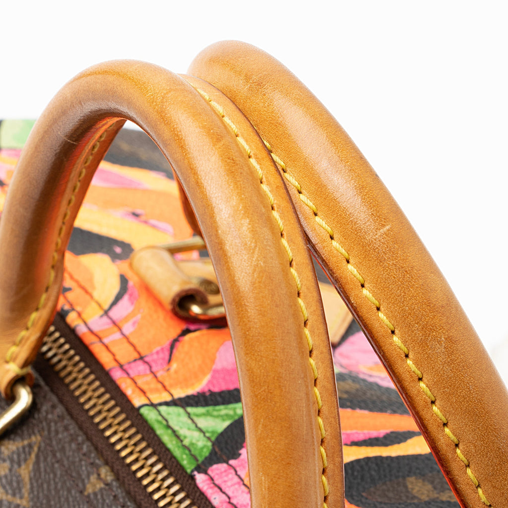 Louis Vuitton Limited Edition Monogram Canvas Roses Speedy 30 Satchel (SHF-22996)