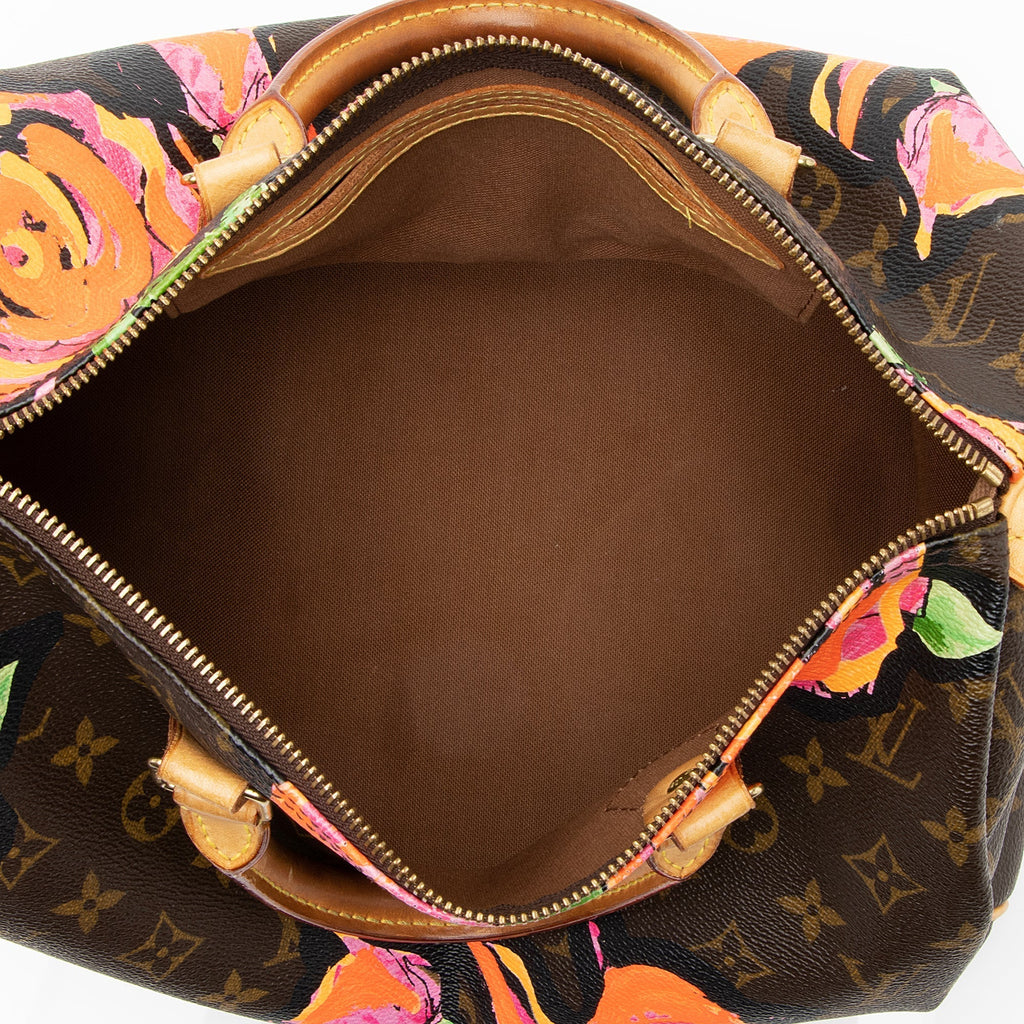 Louis Vuitton Limited Edition Monogram Canvas Roses Speedy 30 Satchel (SHF-22996)