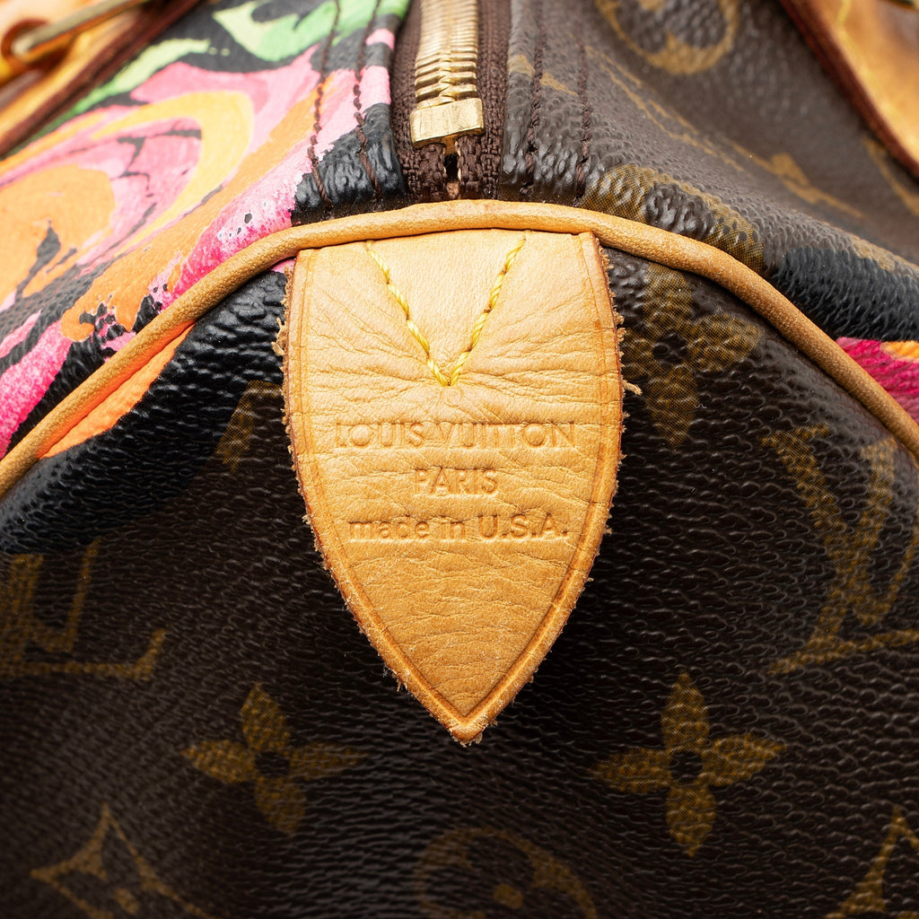 Louis Vuitton Limited Edition Monogram Canvas Roses Speedy 30 Satchel (SHF-22996)