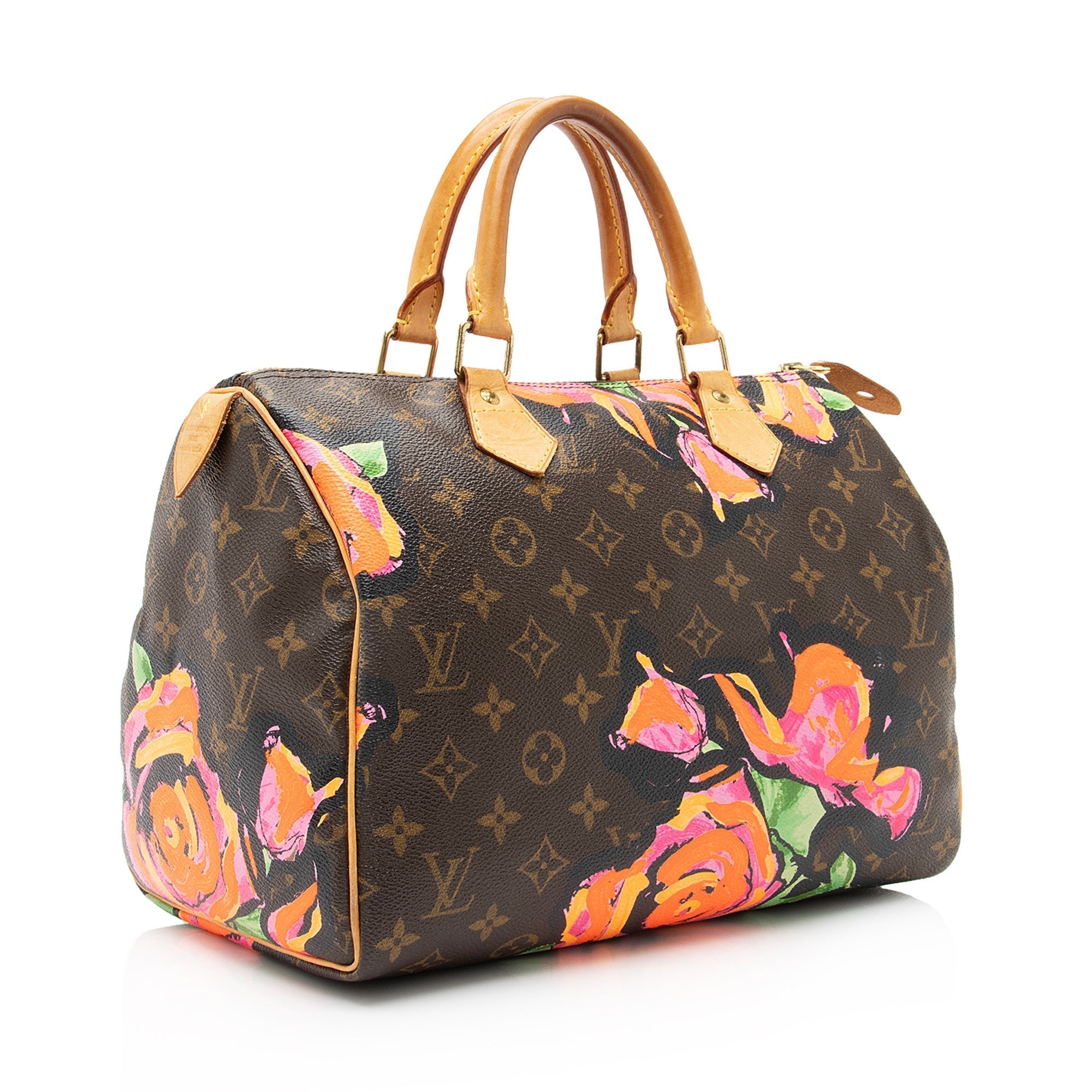 Louis Vuitton Limited Edition Monogram Canvas Roses Speedy 30 Satchel (SHF-22996)