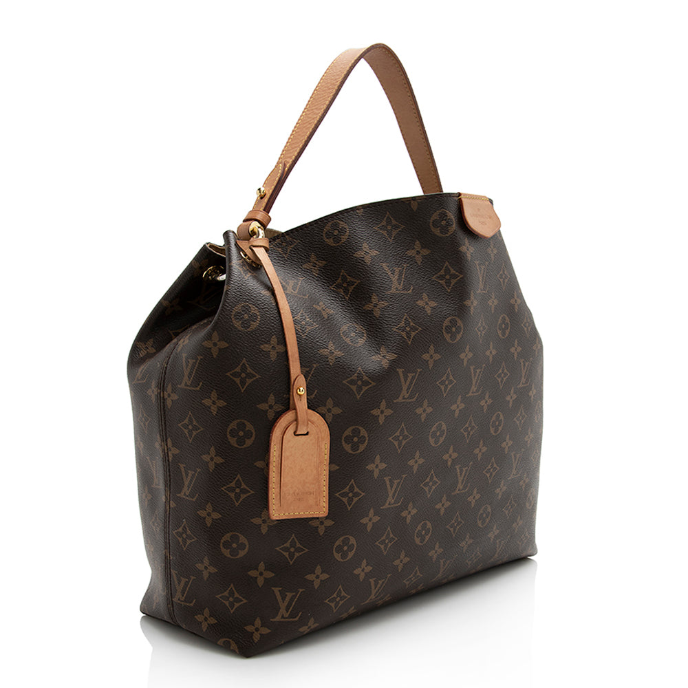 Louis Vuitton Monogram Canvas Graceful MM Hobo (SHF-22026)
