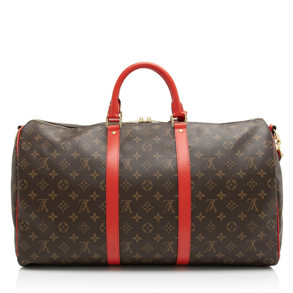 Louis Vuitton Monogram Canvas Keepall Bandouliere 50 Duffle Bag (SHF-23912)