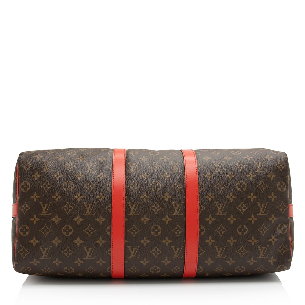 Louis Vuitton Monogram Canvas Keepall Bandouliere 50 Duffle Bag (SHF-23912)