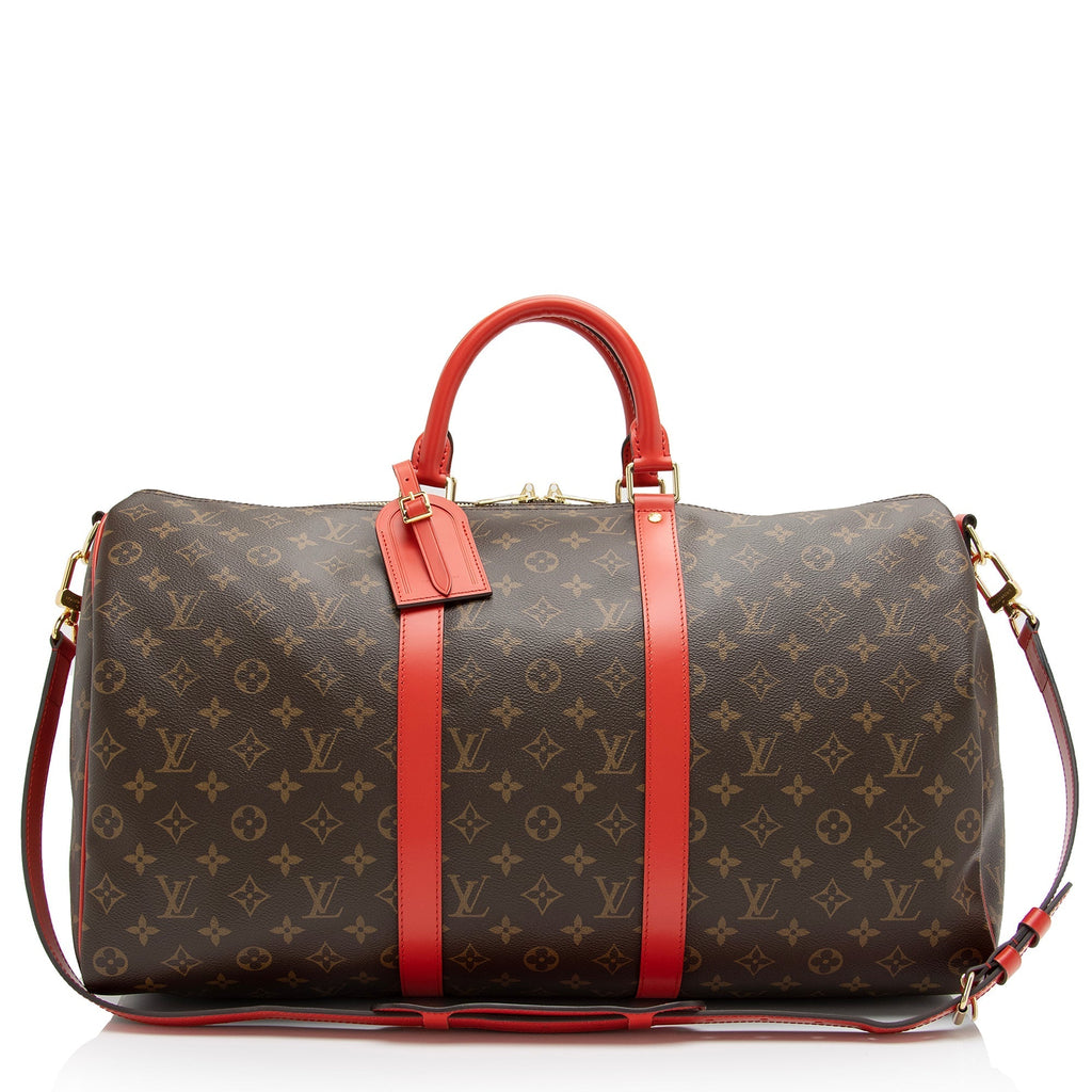 Louis Vuitton Monogram Canvas Keepall Bandouliere 50 Duffle Bag (SHF-23912)
